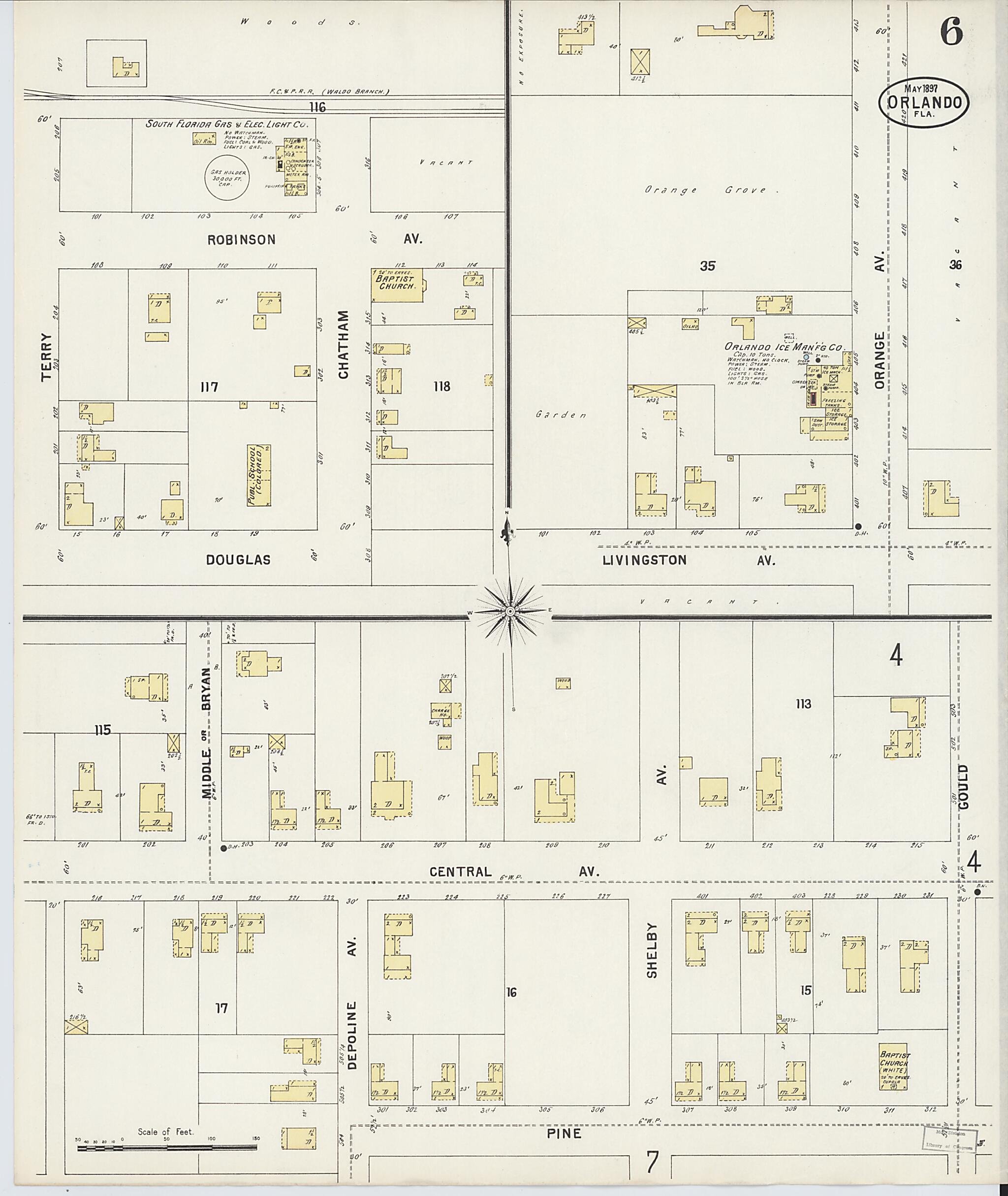This old map of Orlando, Orange County, Florida was created by Sanborn Map Company in 1897