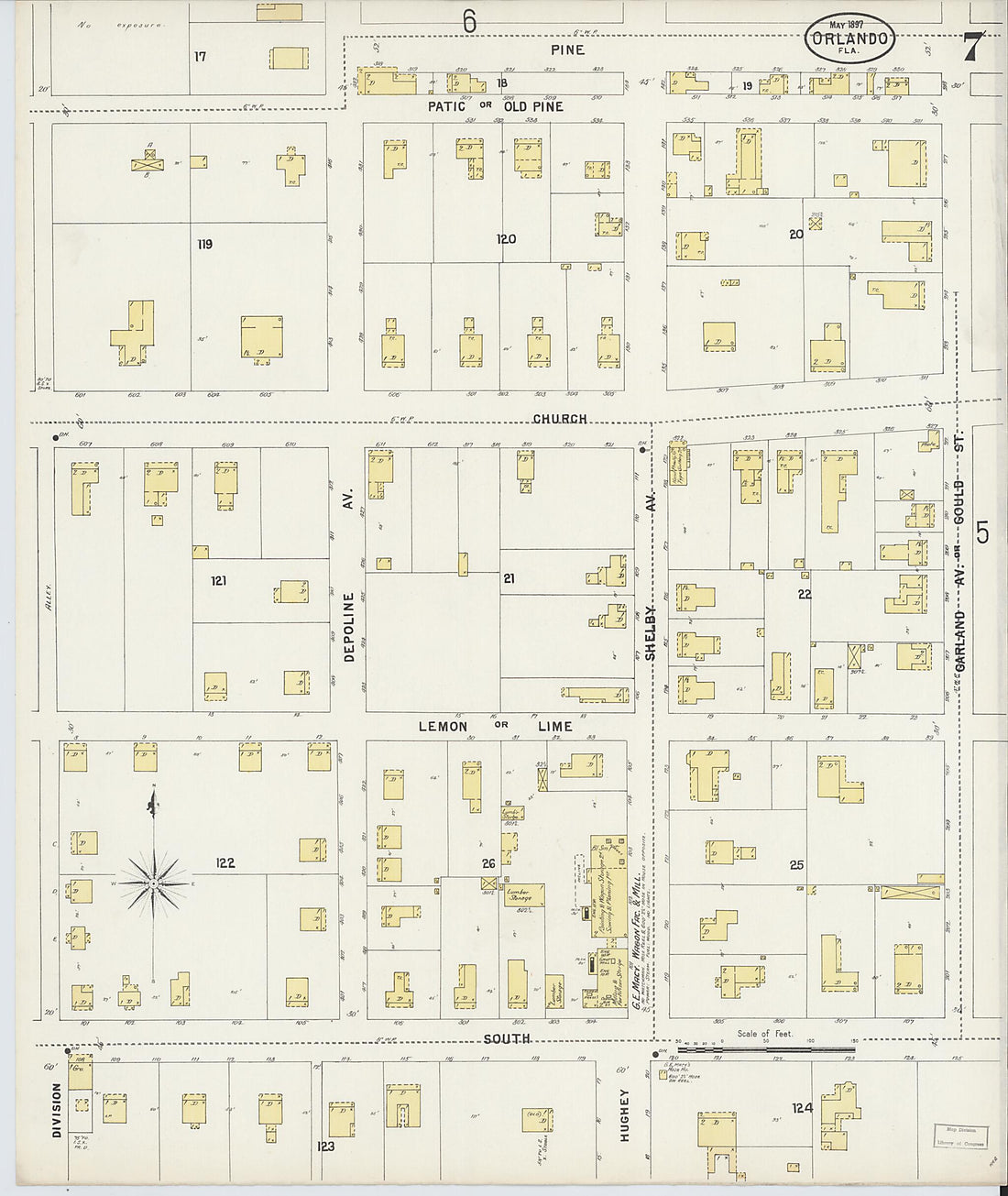 This old map of Orlando, Orange County, Florida was created by Sanborn Map Company in 1897