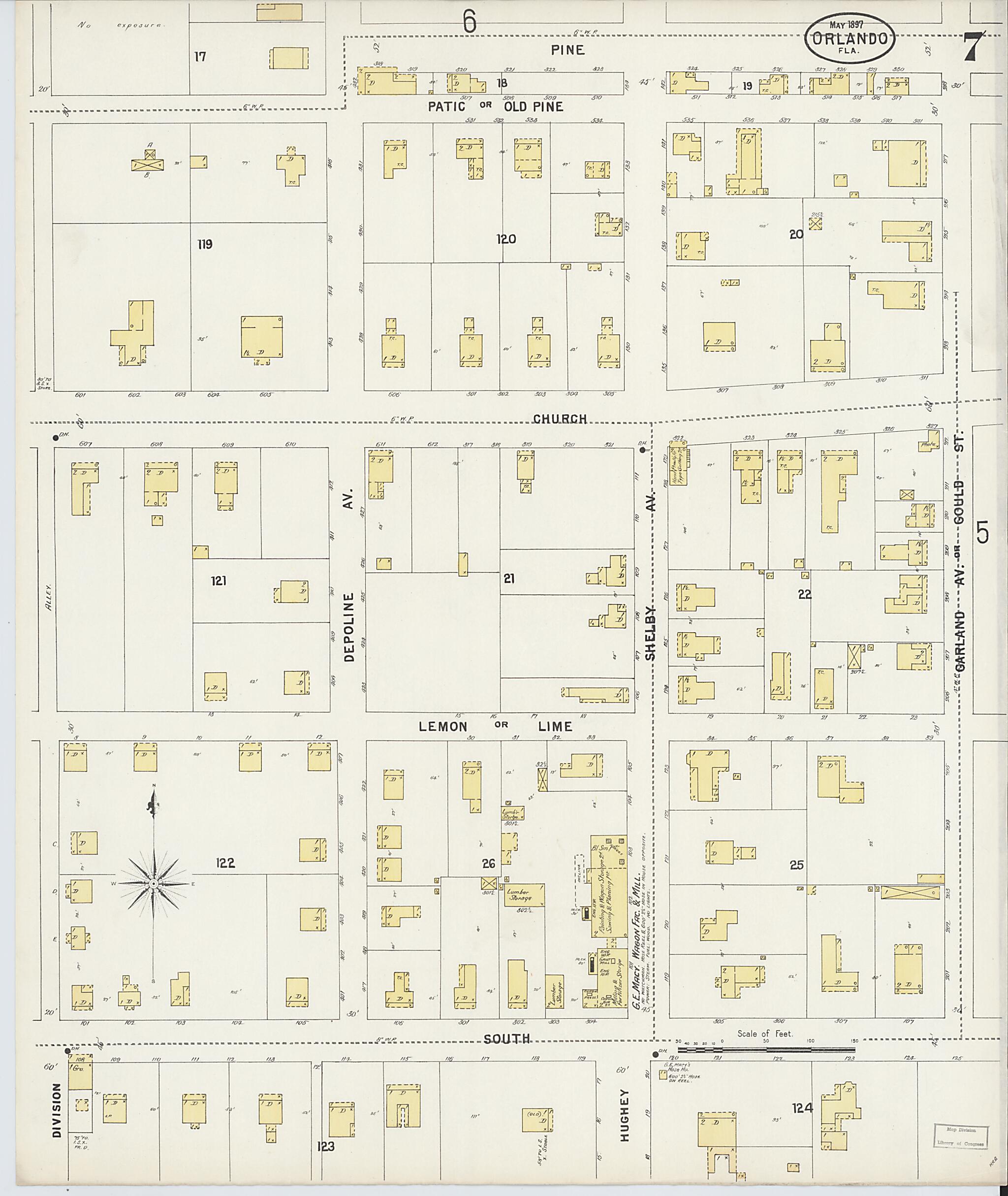 This old map of Orlando, Orange County, Florida was created by Sanborn Map Company in 1897