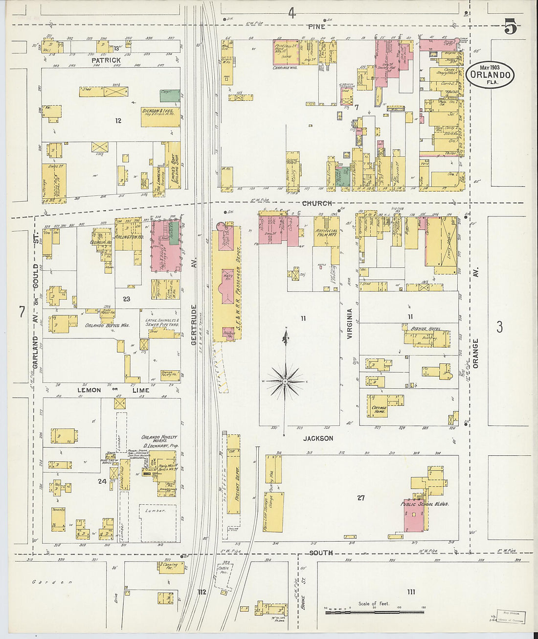 This old map of Orlando, Orange County, Florida was created by Sanborn Map Company in 1903