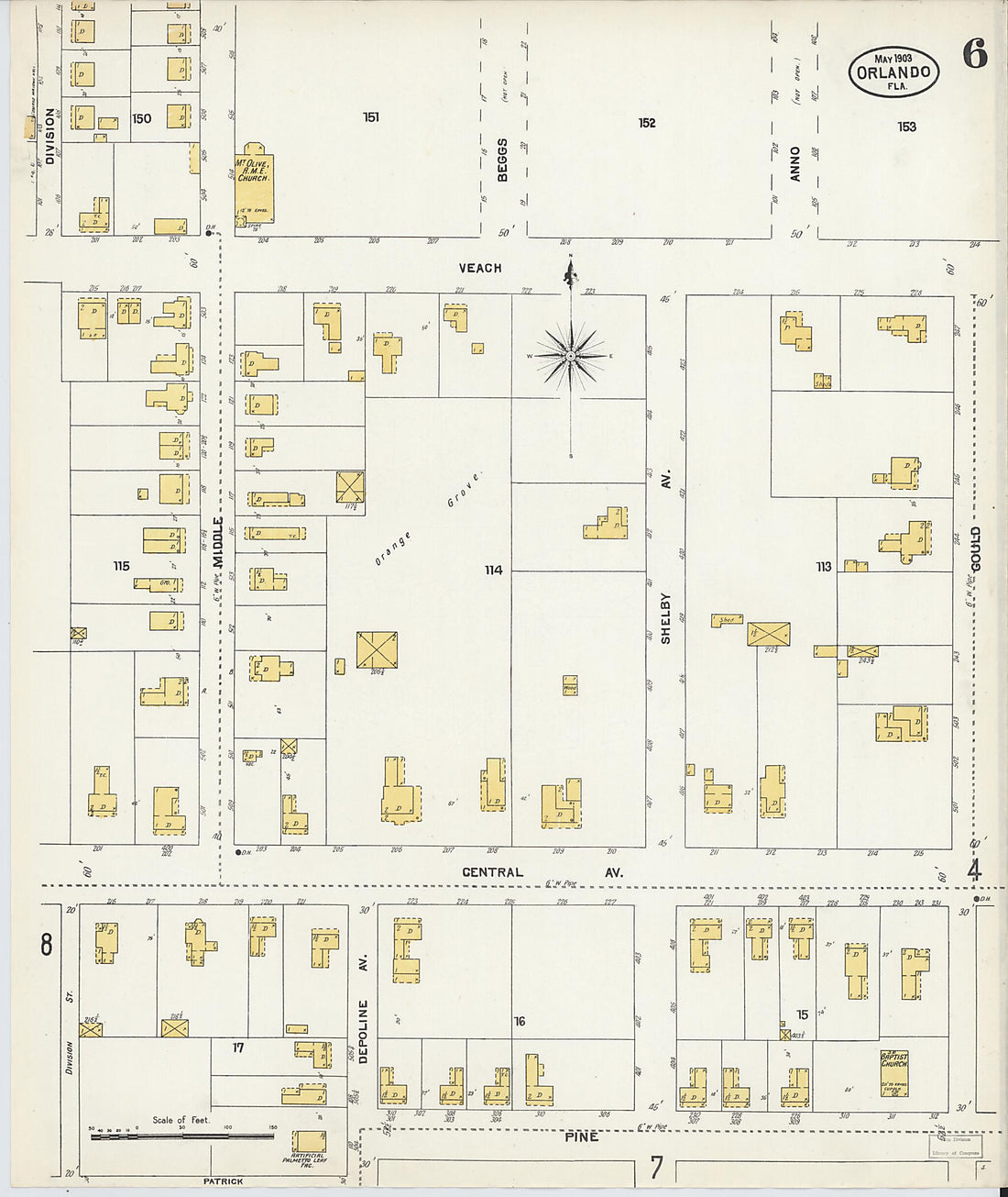 This old map of Orlando, Orange County, Florida was created by Sanborn Map Company in 1903