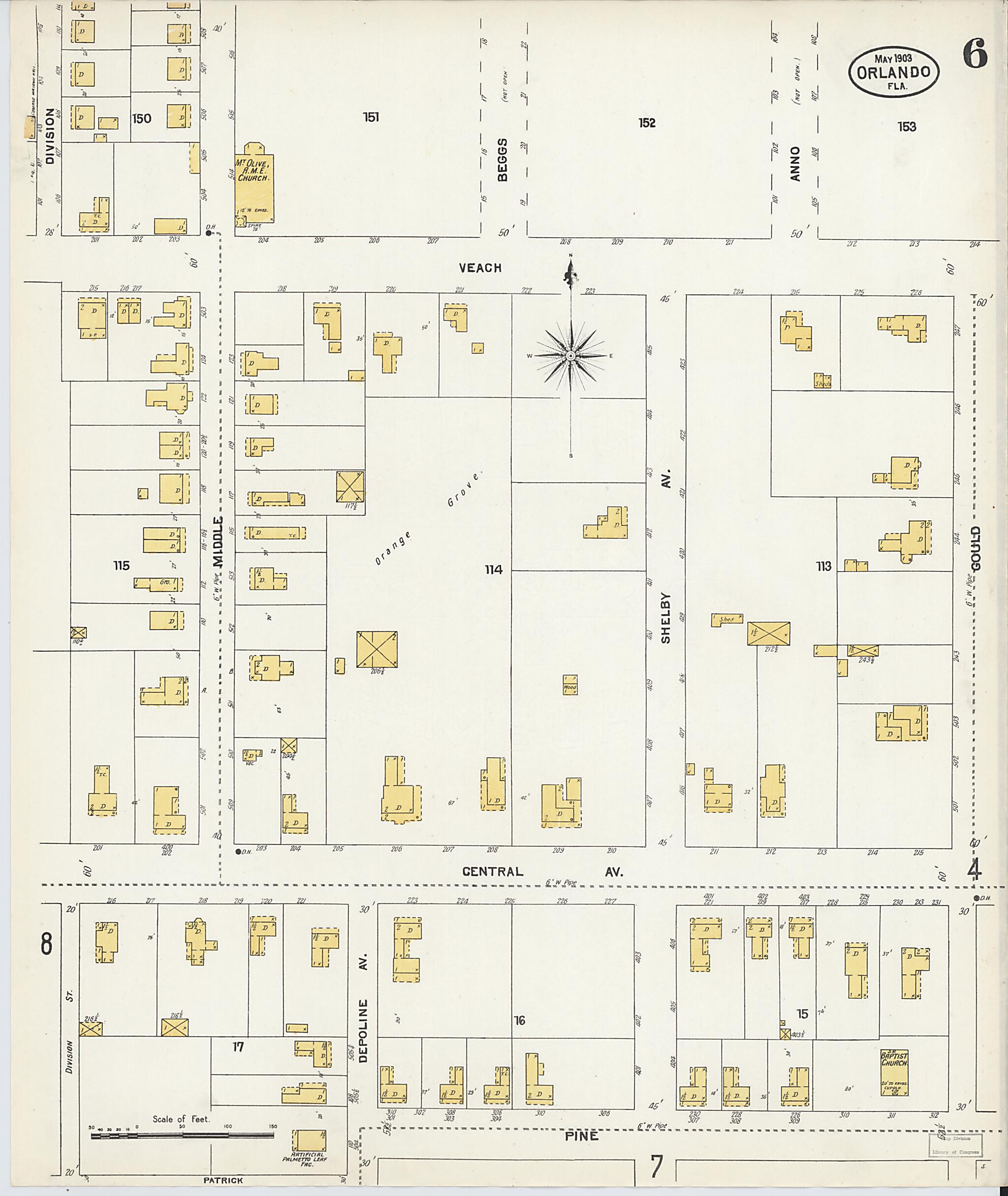 This old map of Orlando, Orange County, Florida was created by Sanborn Map Company in 1903
