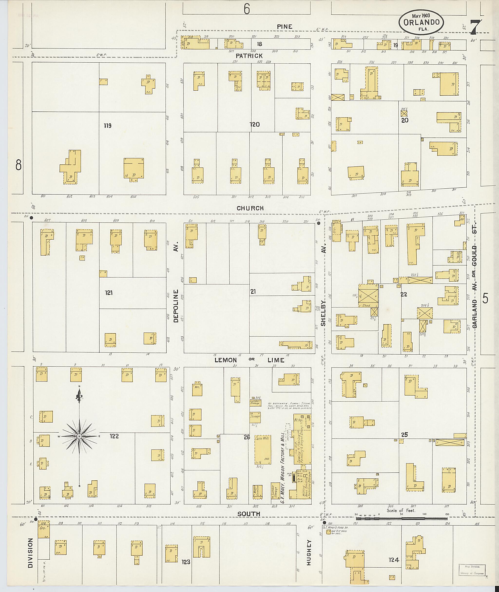 This old map of Orlando, Orange County, Florida was created by Sanborn Map Company in 1903