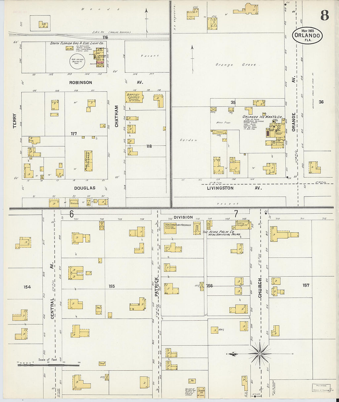 This old map of Orlando, Orange County, Florida was created by Sanborn Map Company in 1903