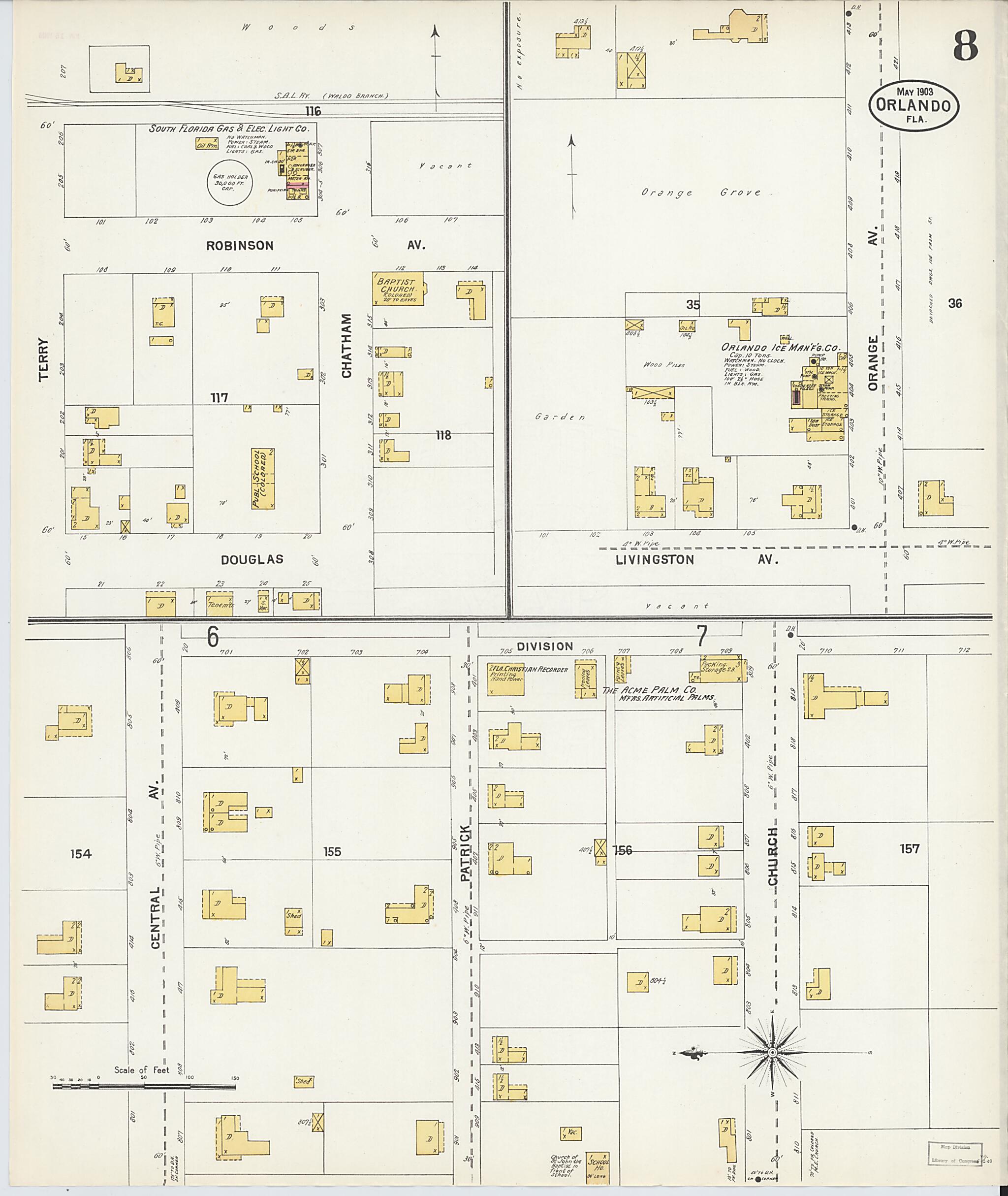This old map of Orlando, Orange County, Florida was created by Sanborn Map Company in 1903