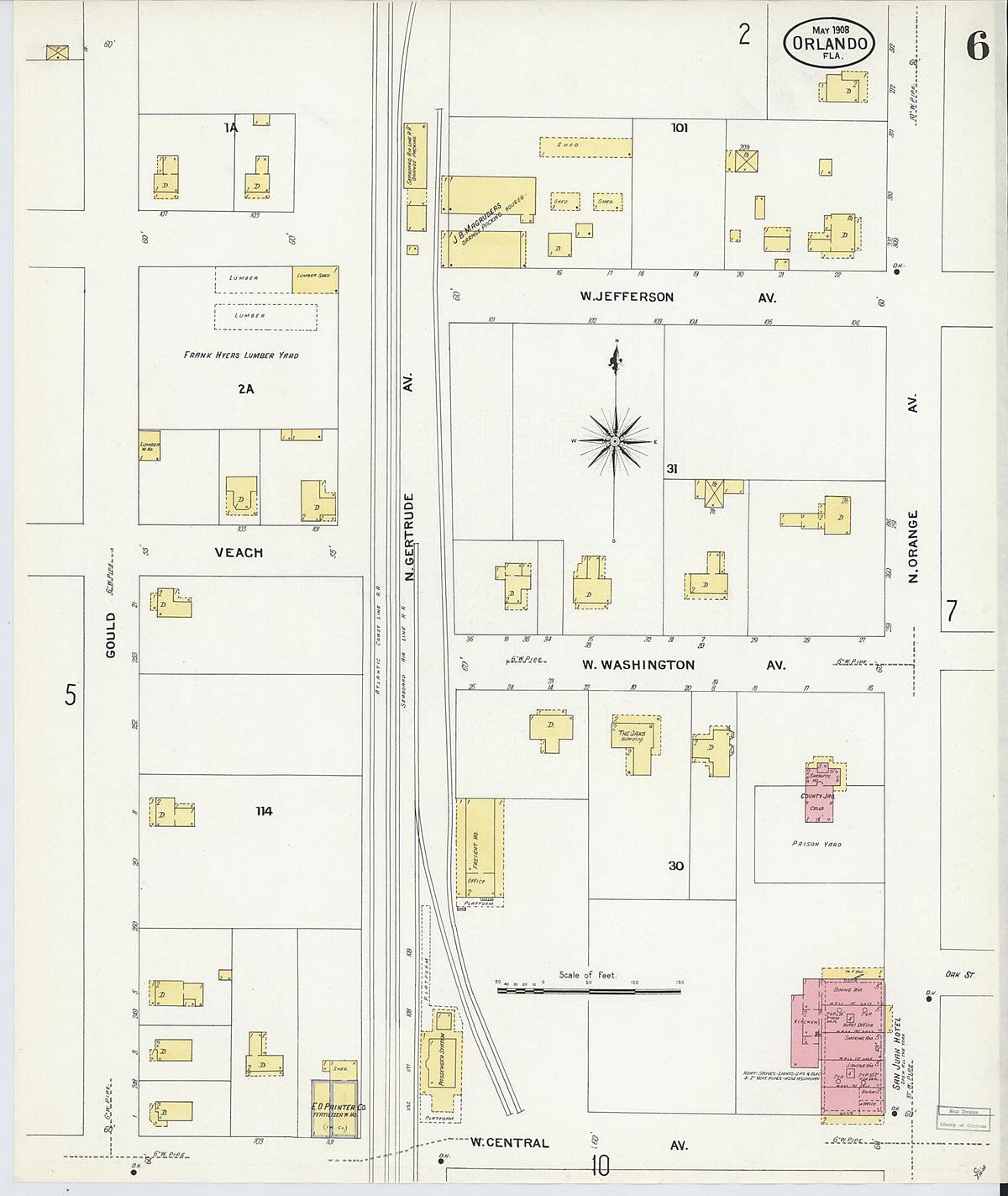 Orlando, Orange County, Florida 1908 (Sheet 6 of 14) by Relic Map Company