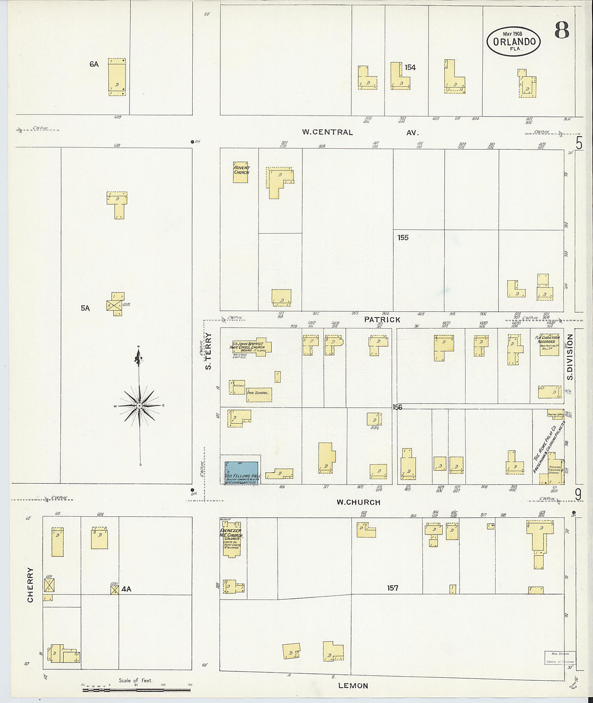 Orlando, Orange County, Florida 1908 (Sheet 8 of 14) by Relic Map Company