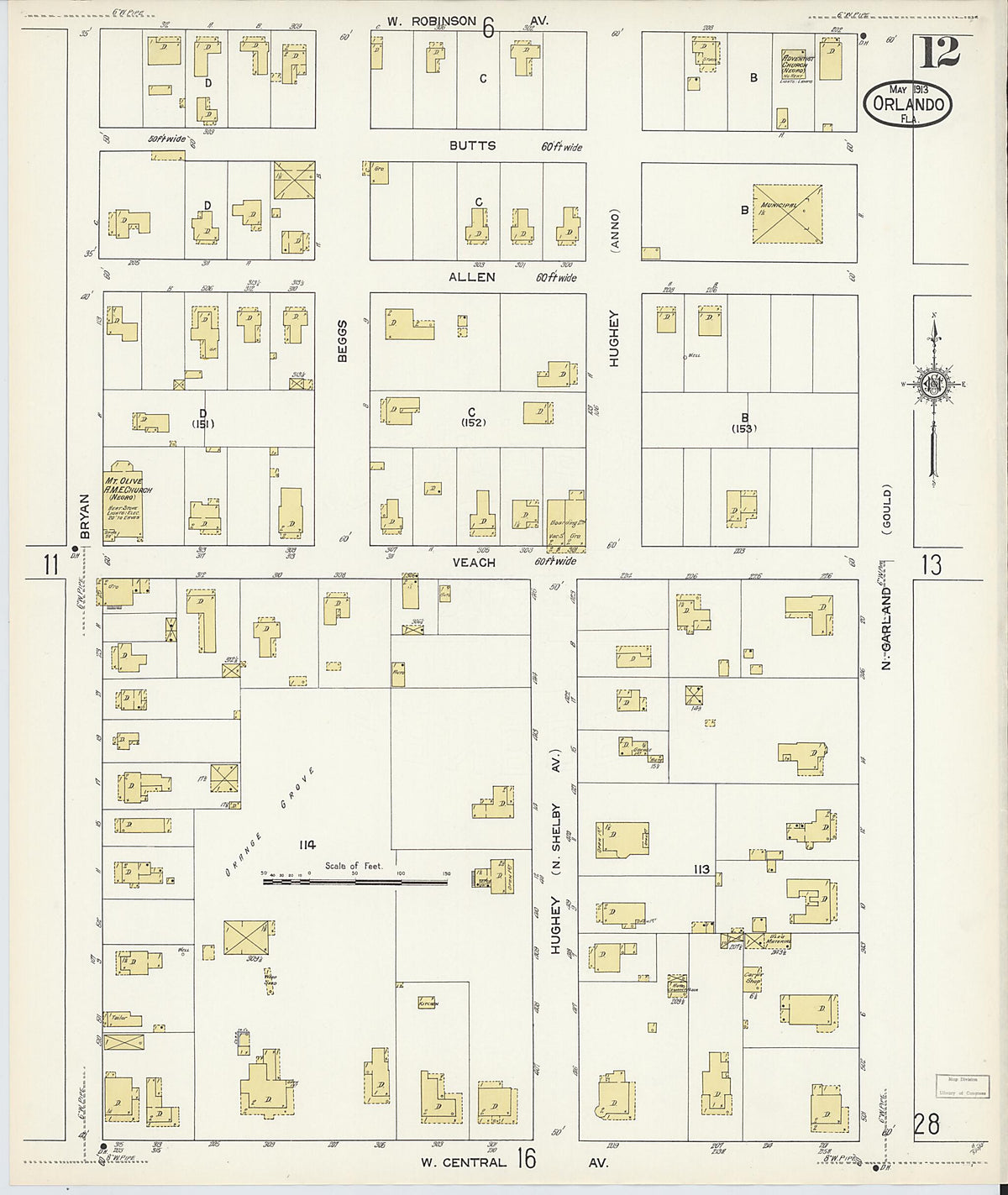 Orlando, Orange County, Florida 1913 (Sheet 12 of 28) by Relic Map Company