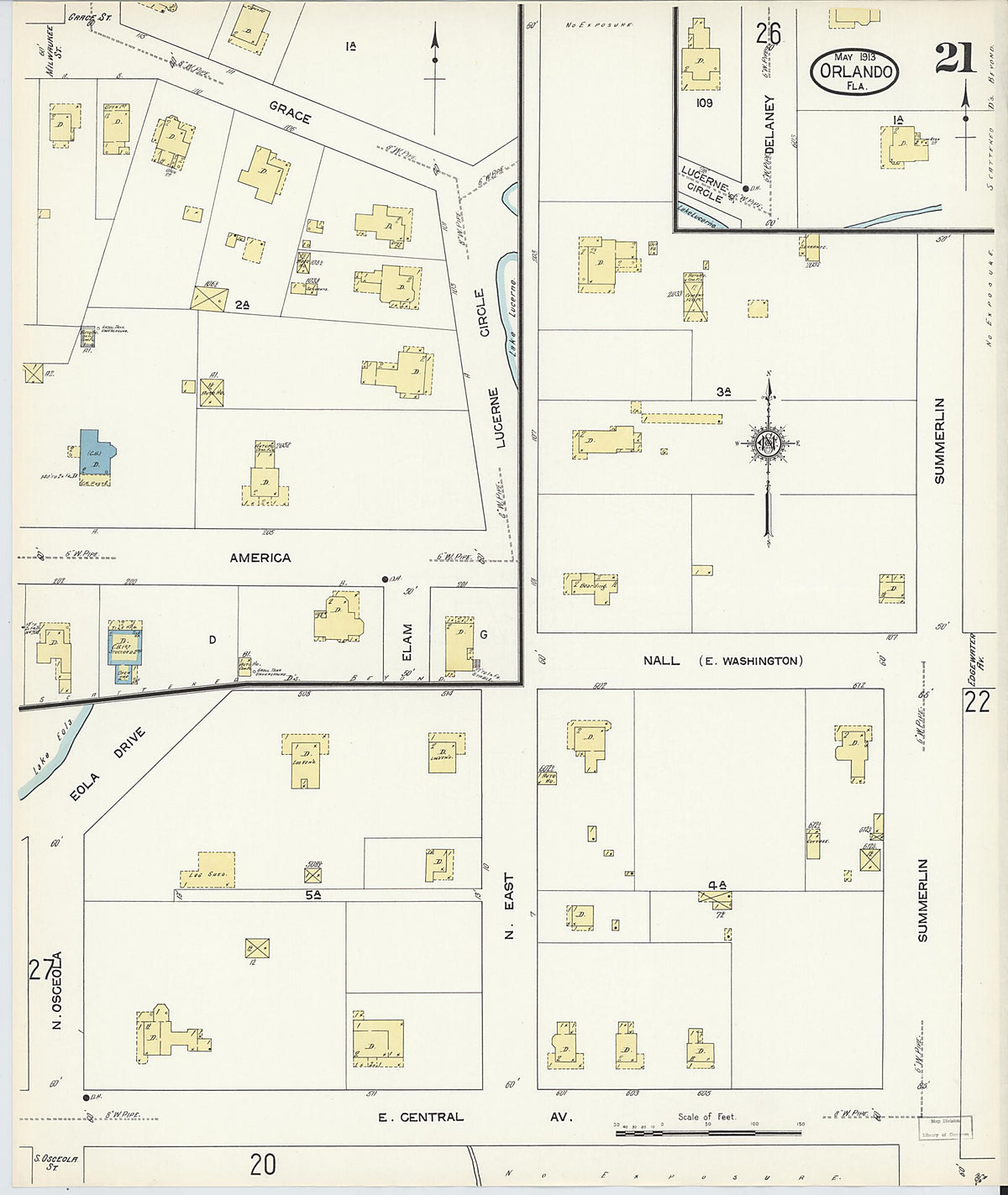 Orlando, Orange County, Florida 1913 (Sheet 21 of 28) by Relic Map Company