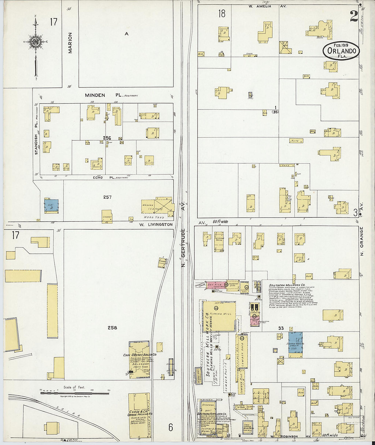 Orlando, Orange County, Florida 1919 (Sheet 2 of 25) by Relic Map Company