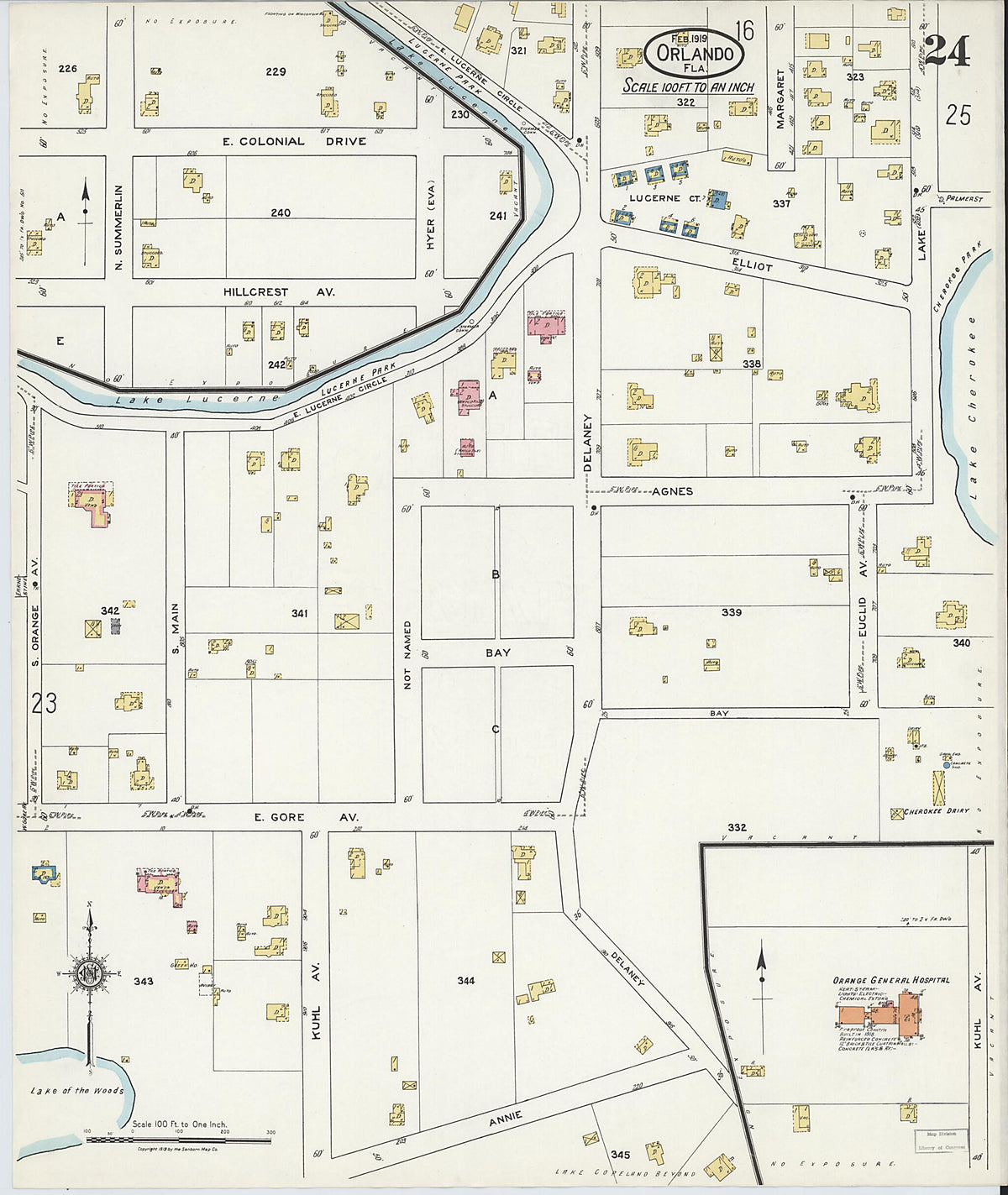 Orlando, Orange County, Florida 1919 (Sheet 24 of 25) by Relic Map Company