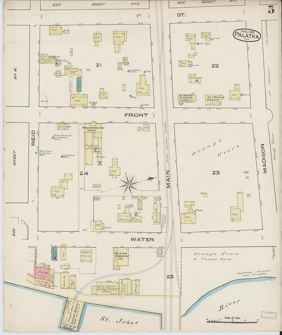Palatka, Putnam County, Florida 1885 (Sheet 5 of 5) by Relic Map Company