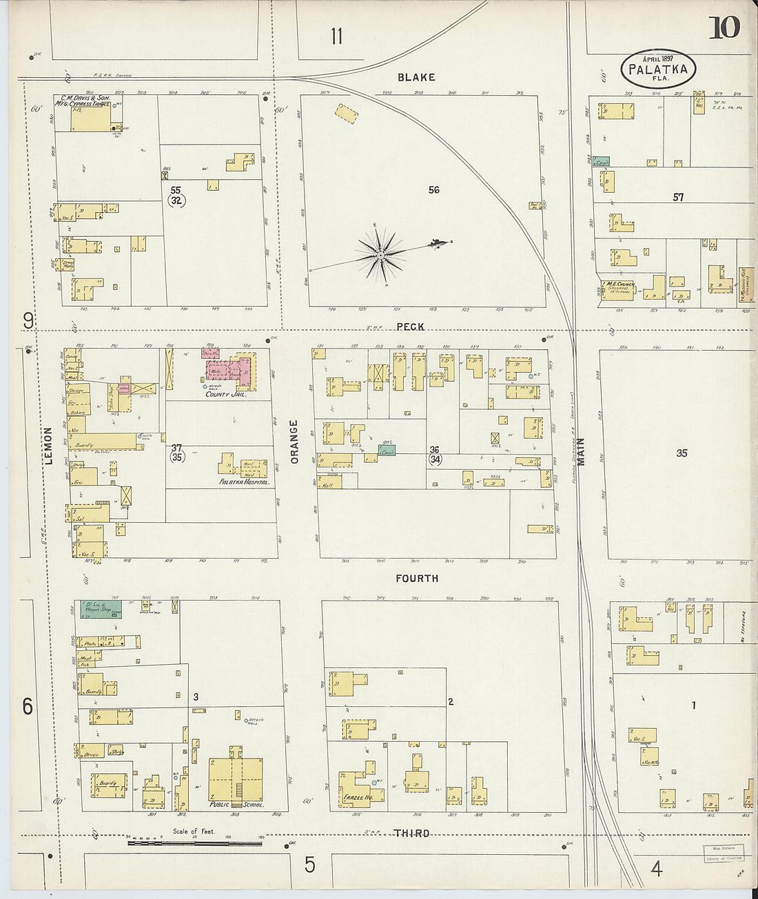 This old map of Palatka, Putnam County, Florida was created by Sanborn Map Company in 1897