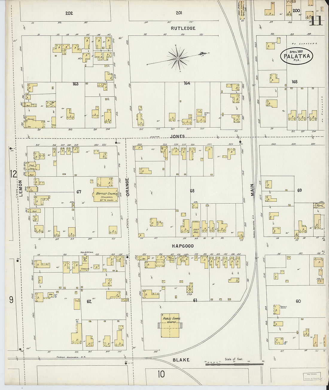 This old map of Palatka, Putnam County, Florida was created by Sanborn Map Company in 1897