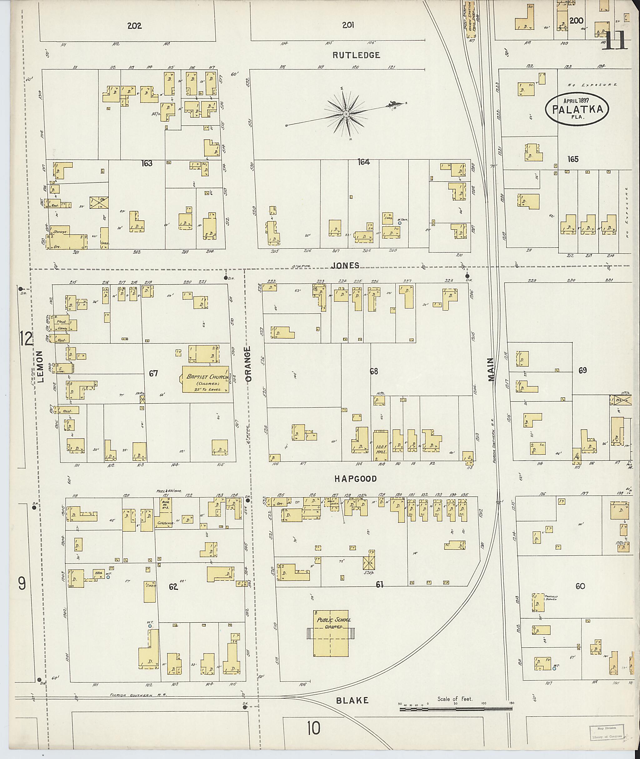 This old map of Palatka, Putnam County, Florida was created by Sanborn Map Company in 1897