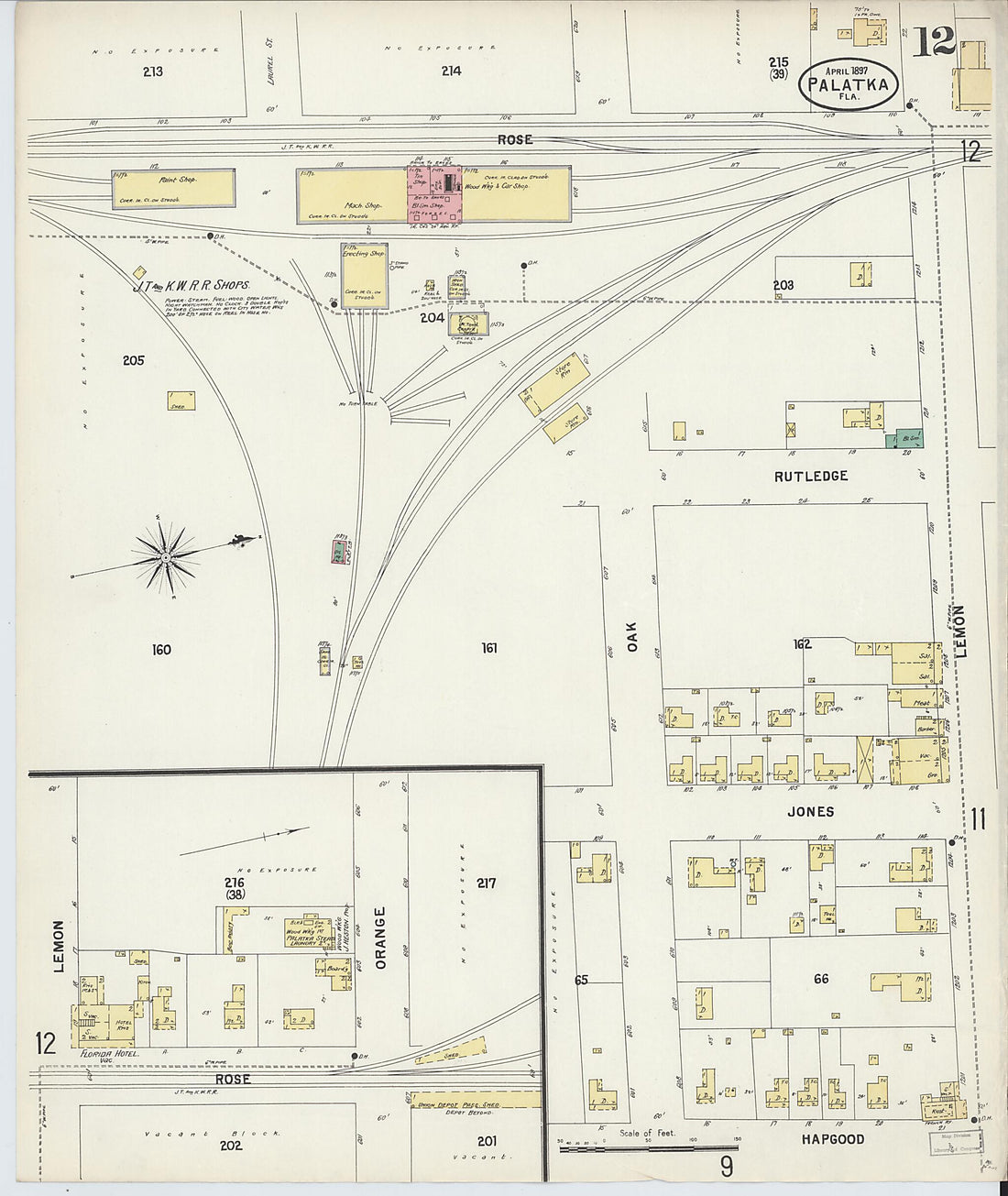 This old map of Palatka, Putnam County, Florida was created by Sanborn Map Company in 1897