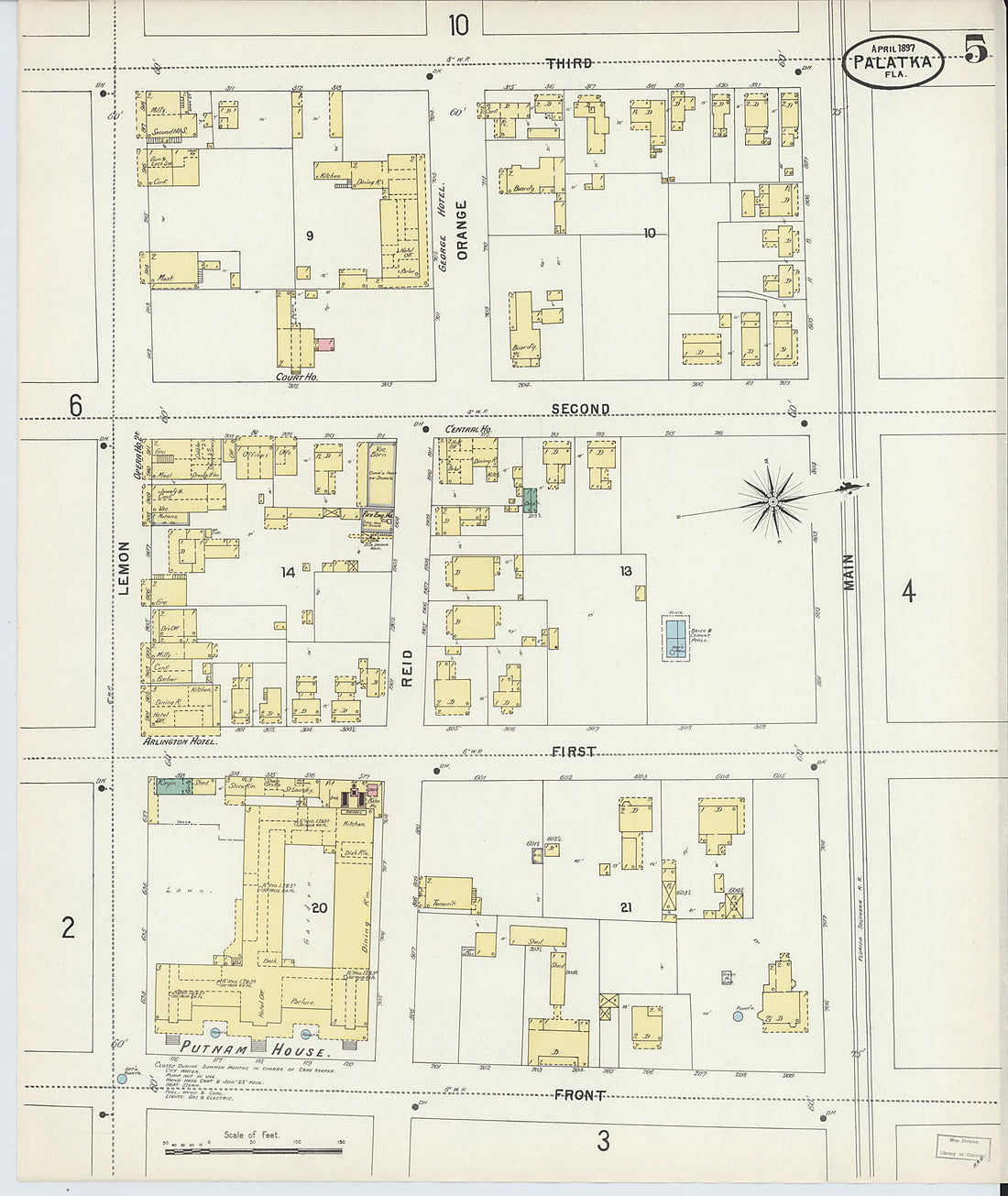 This old map of Palatka, Putnam County, Florida was created by Sanborn Map Company in 1897