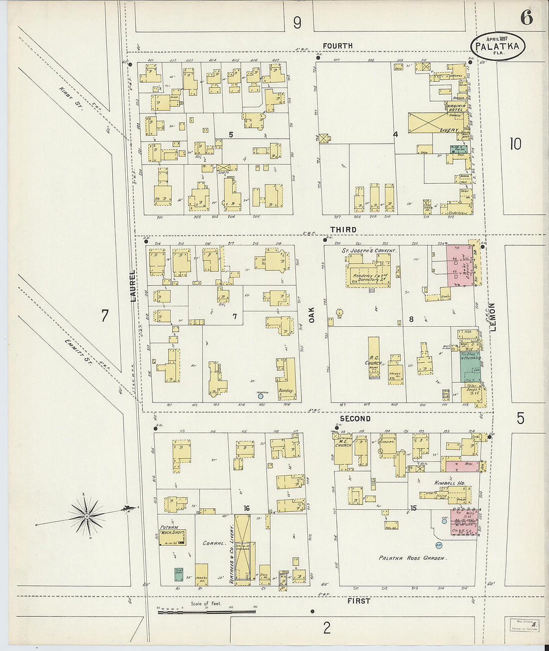 This old map of Palatka, Putnam County, Florida was created by Sanborn Map Company in 1897