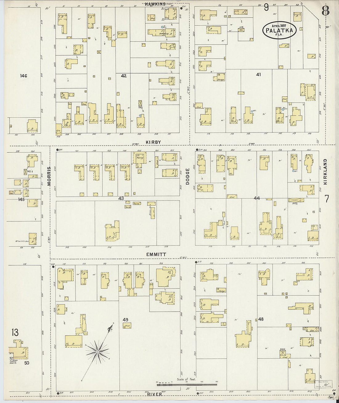 This old map of Palatka, Putnam County, Florida was created by Sanborn Map Company in 1897