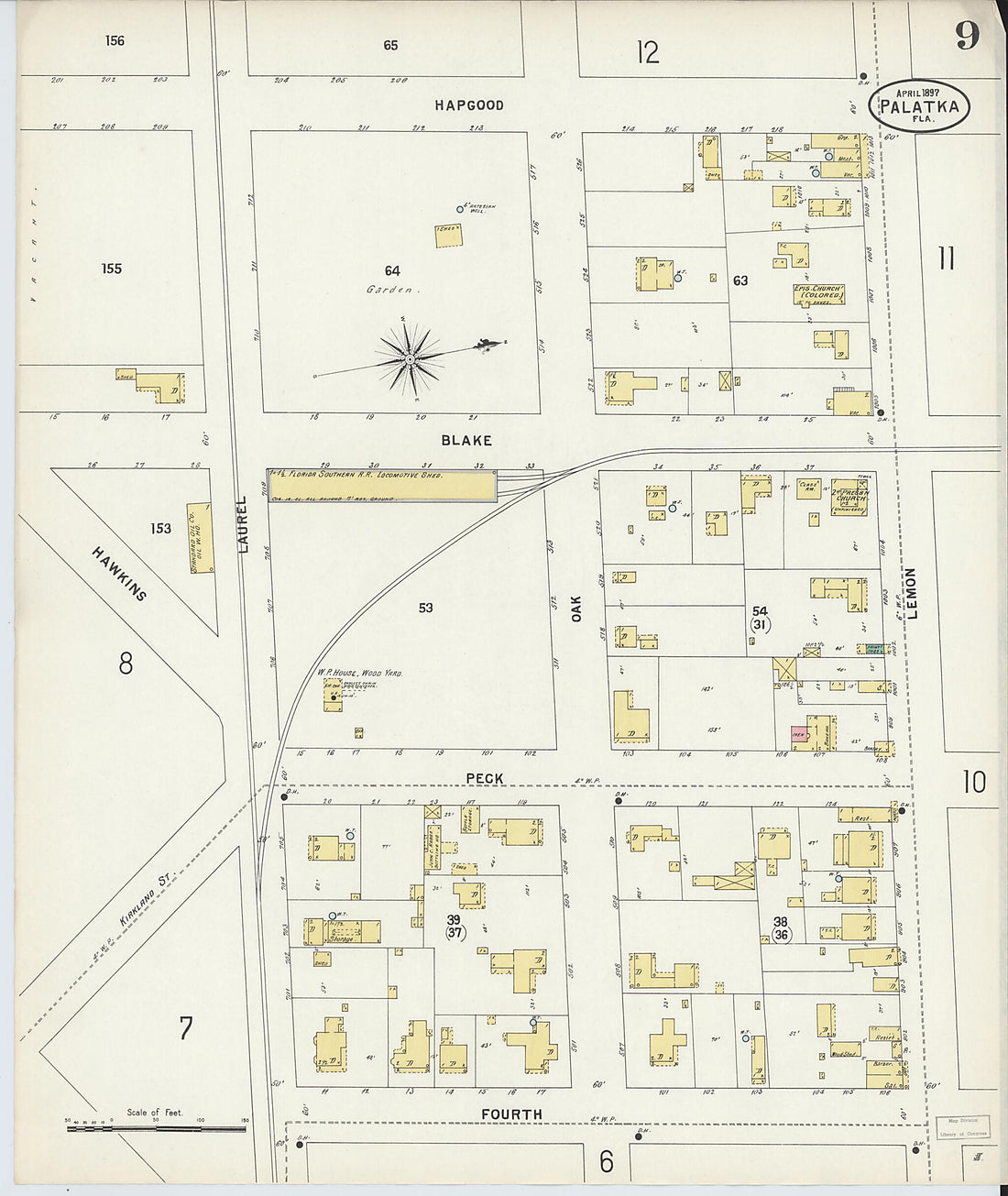 This old map of Palatka, Putnam County, Florida was created by Sanborn Map Company in 1897