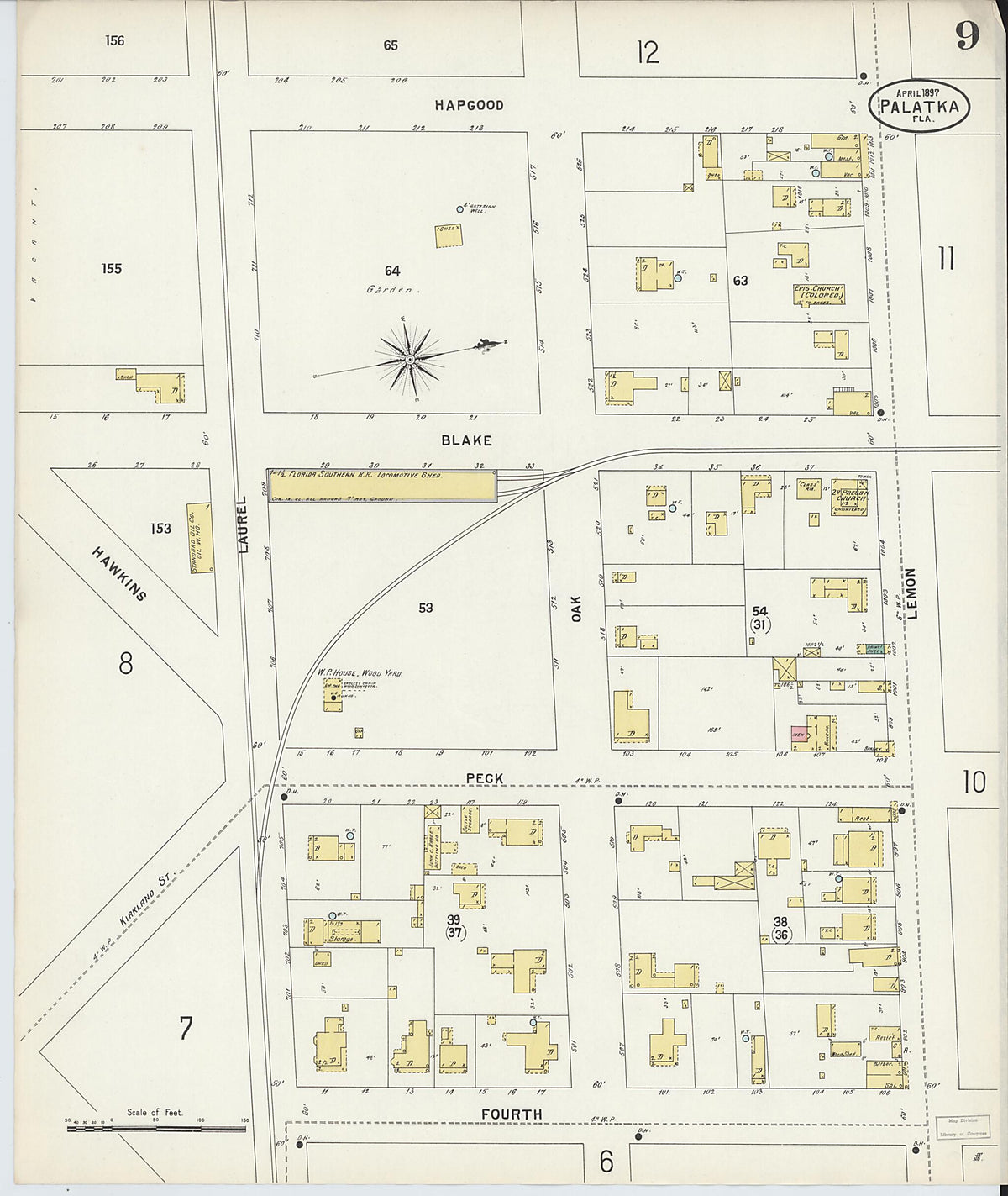 Palatka, Putnam County, Florida 1897 (Sheet 9 of 13) by Relic Map Company