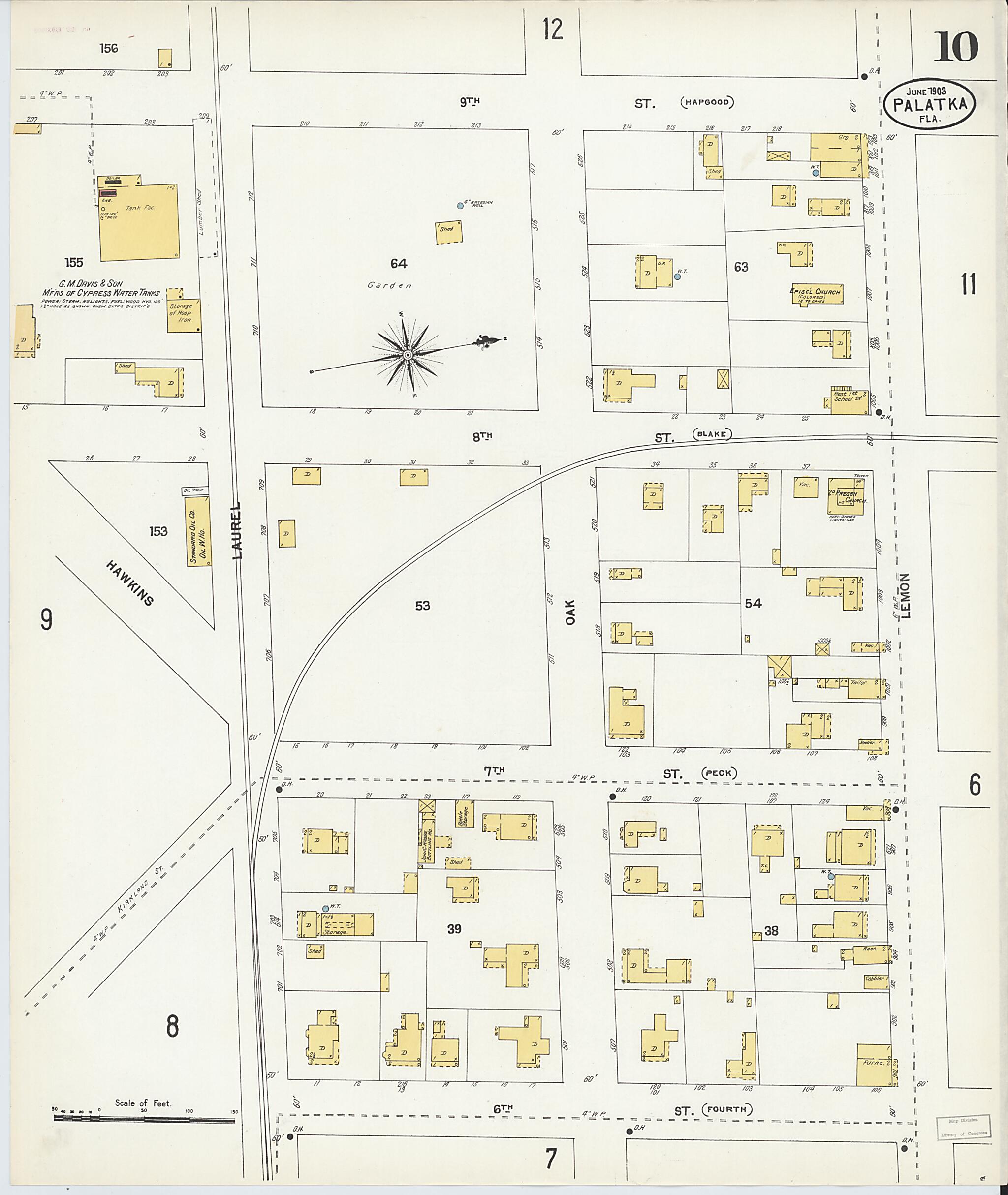 This old map of Palatka, Putnam County, Florida was created by Sanborn Map Company in 1903
