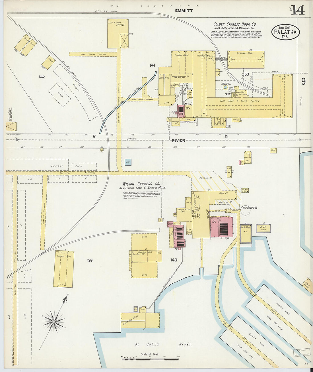 This old map of Palatka, Putnam County, Florida was created by Sanborn Map Company in 1903