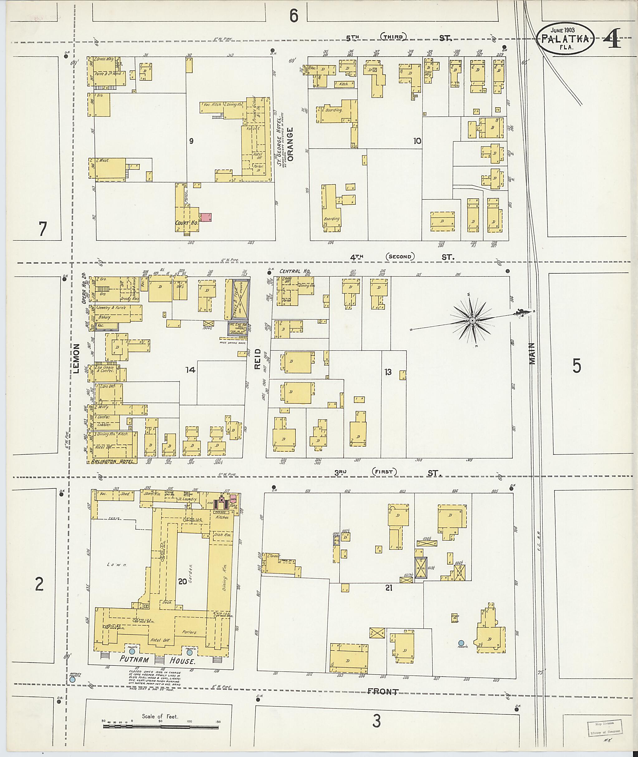 This old map of Palatka, Putnam County, Florida was created by Sanborn Map Company in 1903