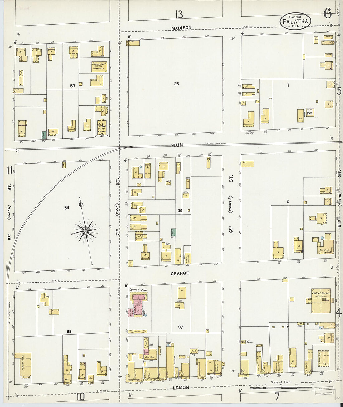 This old map of Palatka, Putnam County, Florida was created by Sanborn Map Company in 1903