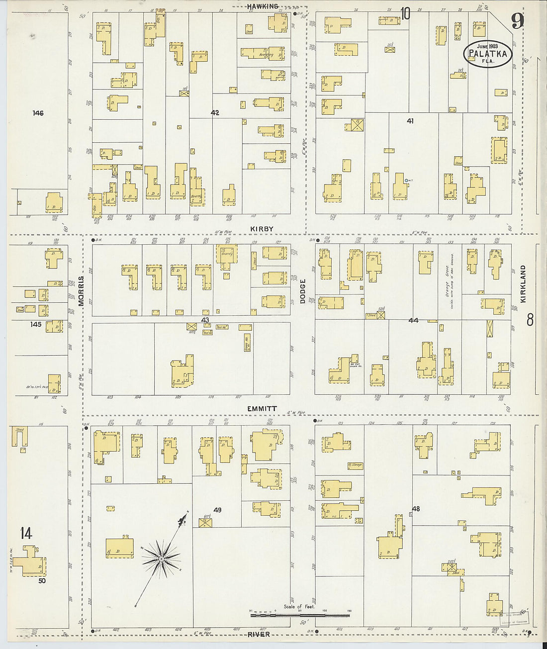 This old map of Palatka, Putnam County, Florida was created by Sanborn Map Company in 1903