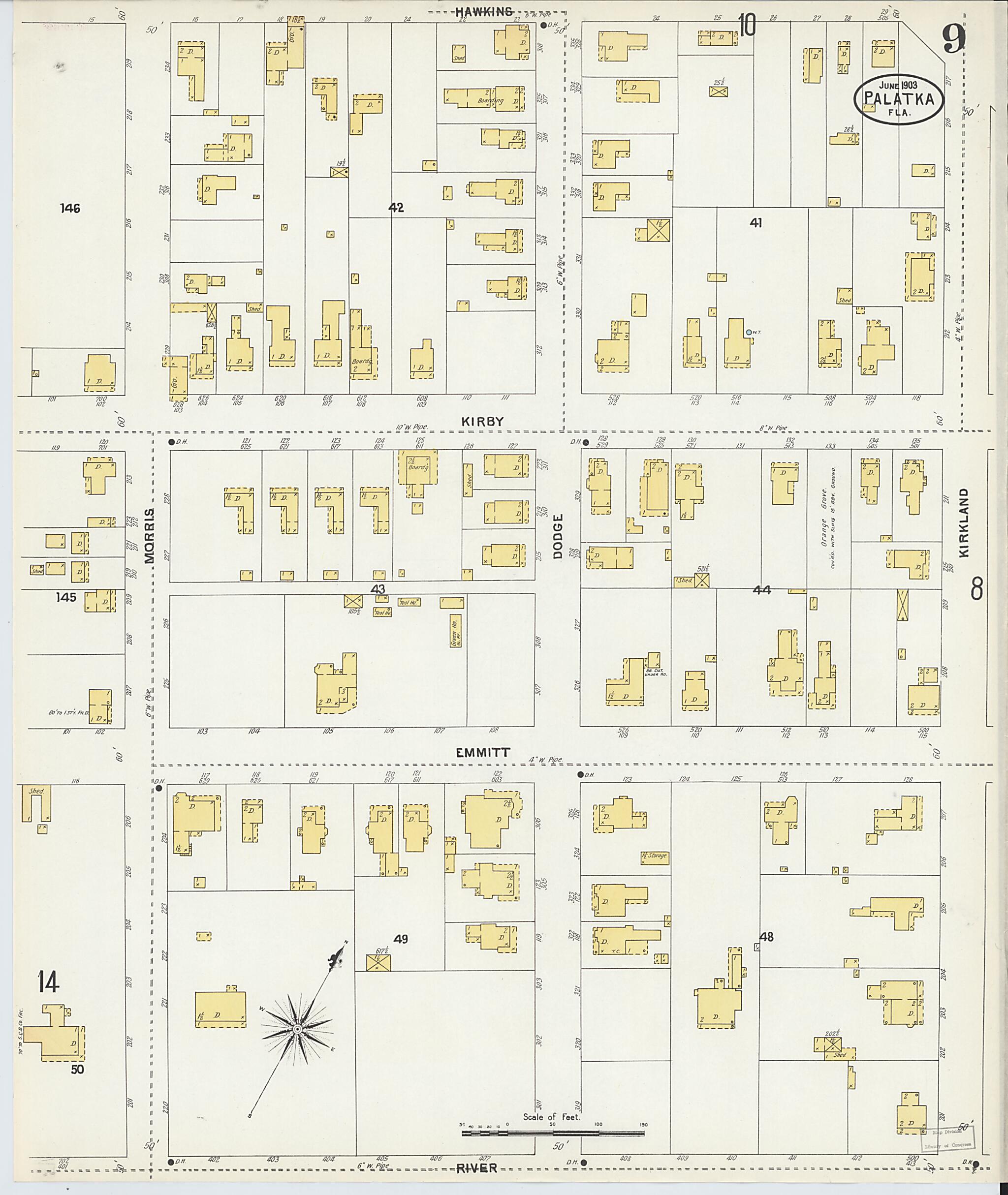 This old map of Palatka, Putnam County, Florida was created by Sanborn Map Company in 1903