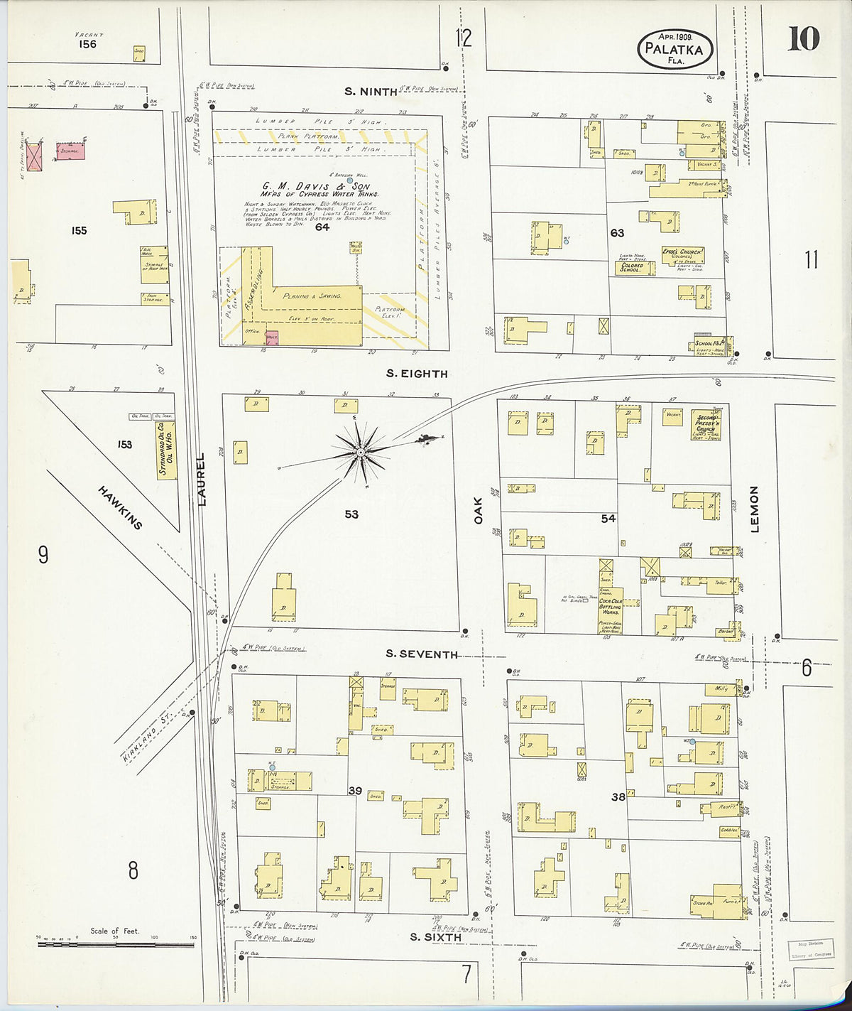Palatka, Putnam County, Florida 1909 (Sheet 10 of 17) by Relic Map Company