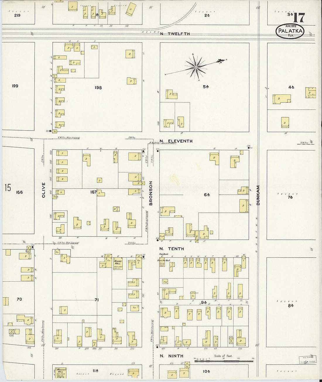This old map of Palatka, Putnam County, Florida was created by Sanborn Map Company in 1909