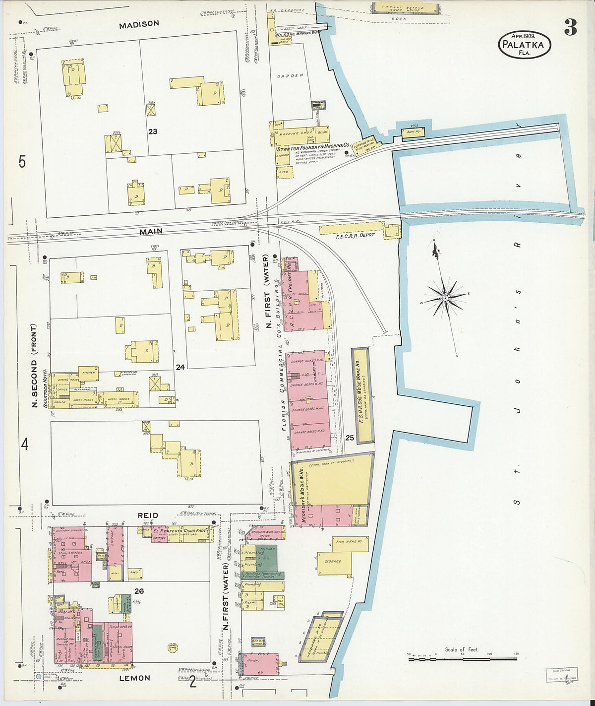 Palatka, Putnam County, Florida 1909 (Sheet 3 of 17) by Relic Map Company