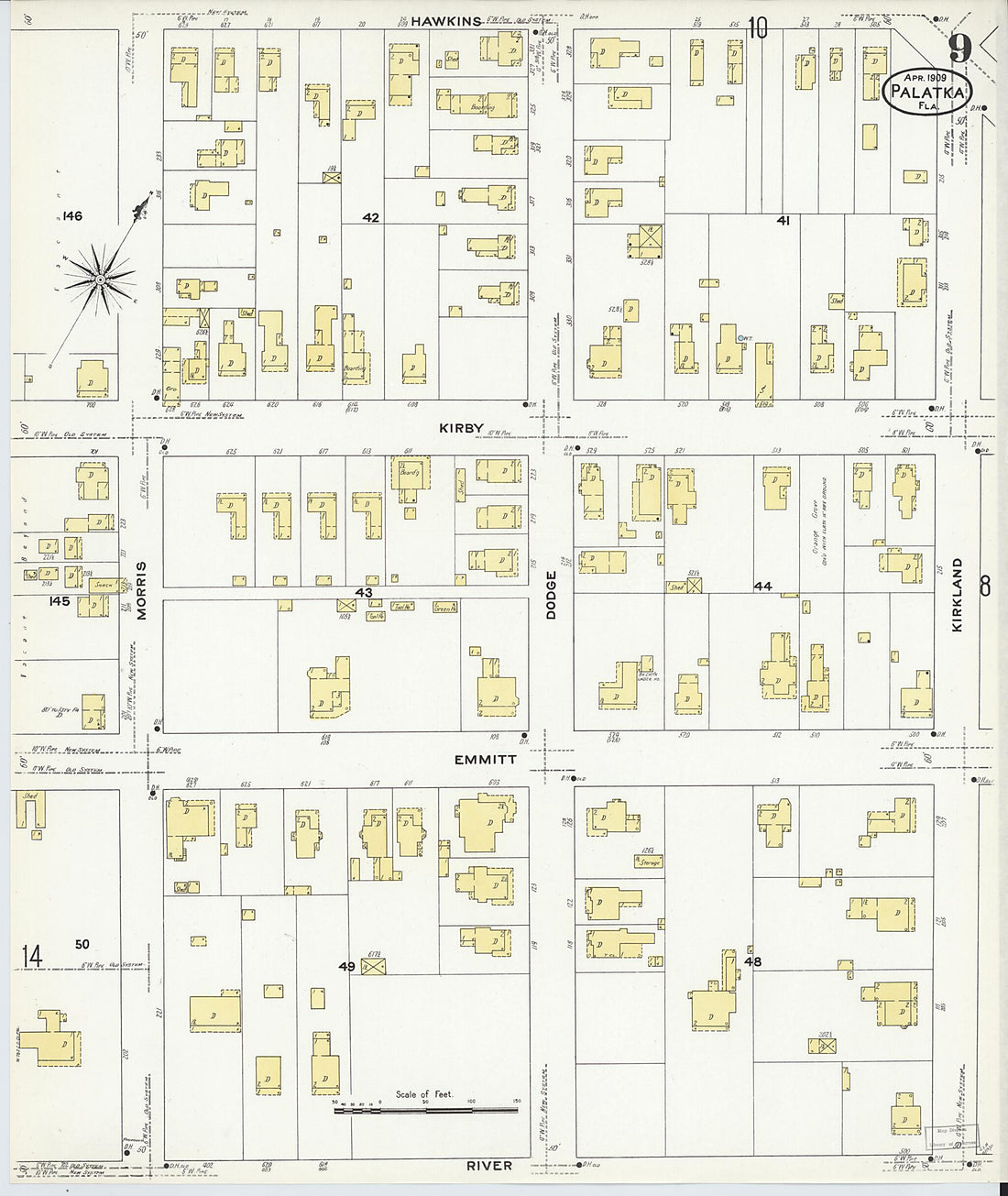 This old map of Palatka, Putnam County, Florida was created by Sanborn Map Company in 1909