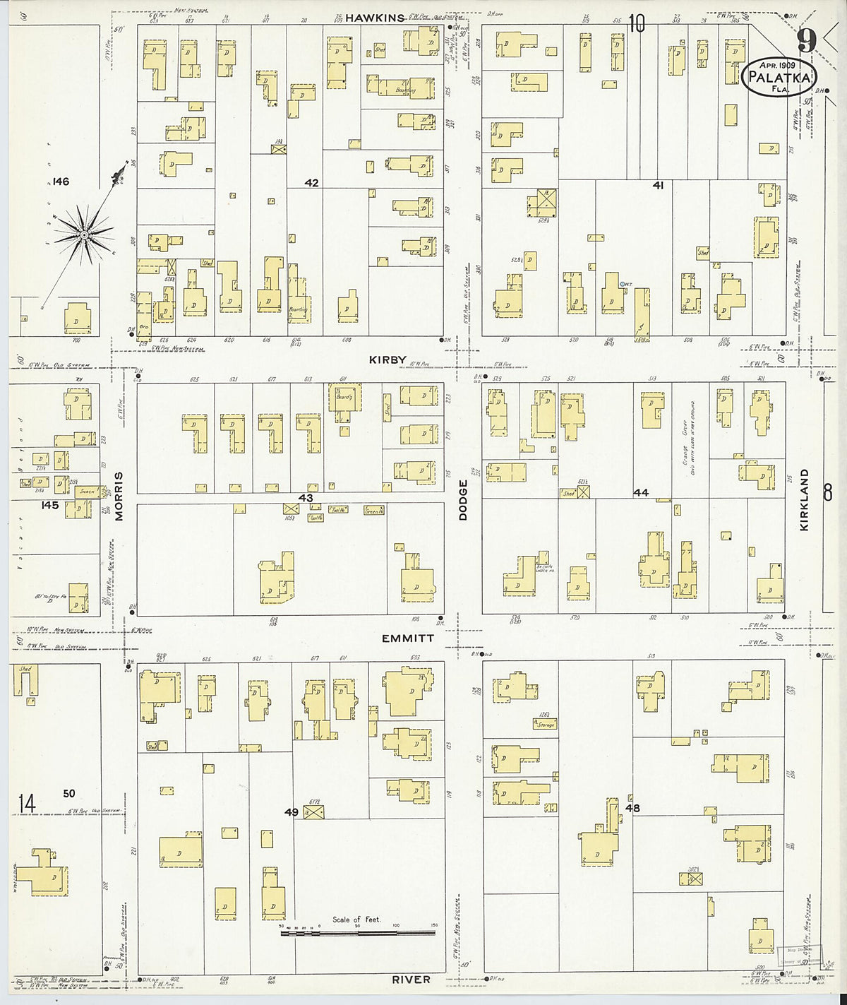 Palatka, Putnam County, Florida 1909 (Sheet 9 of 17) by Relic Map Company