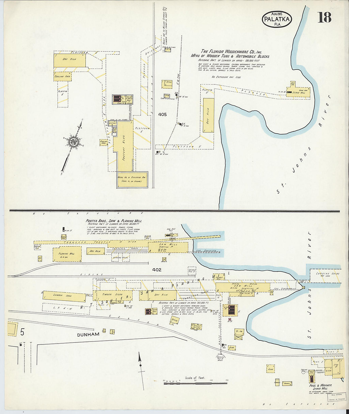 Palatka, Putnam County, Florida 1915 (Sheet 18 of 18) by Relic Map Company