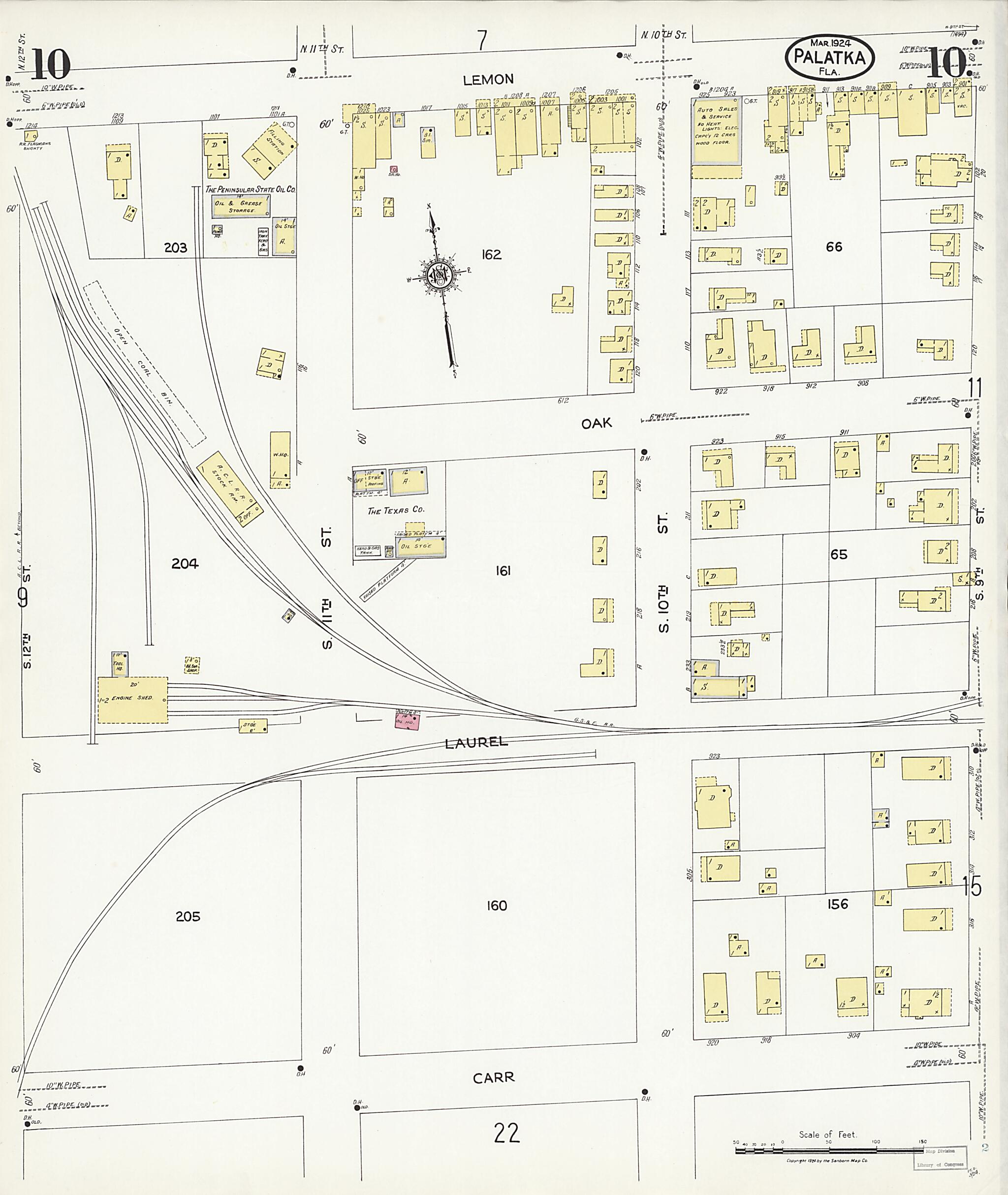 This old map of Palatka, Putnam County, Florida was created by Sanborn Map Company in 1924