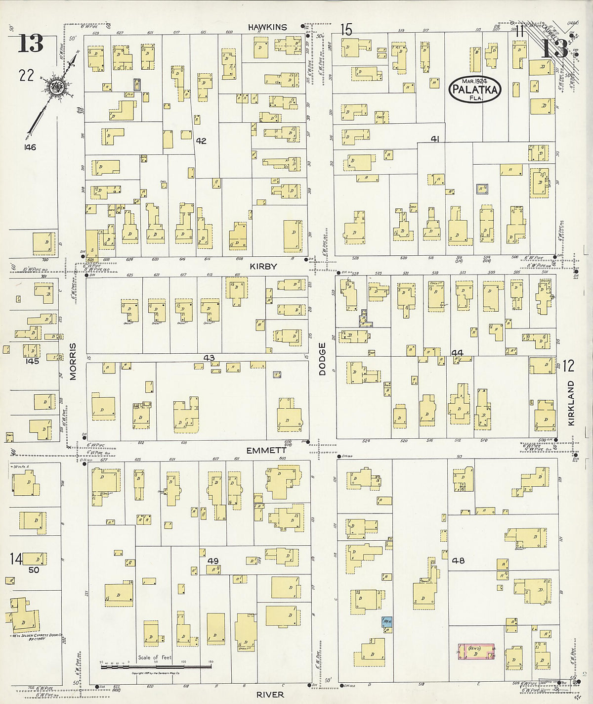 Palatka, Putnam County, Florida 1924 (Sheet 13 of 24) by Relic Map Company