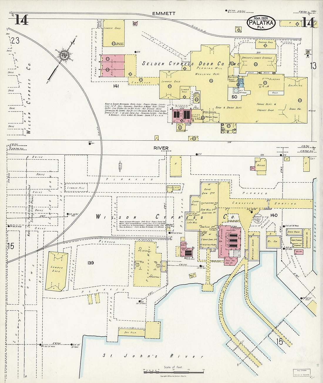This old map of Palatka, Putnam County, Florida was created by Sanborn Map Company in 1924