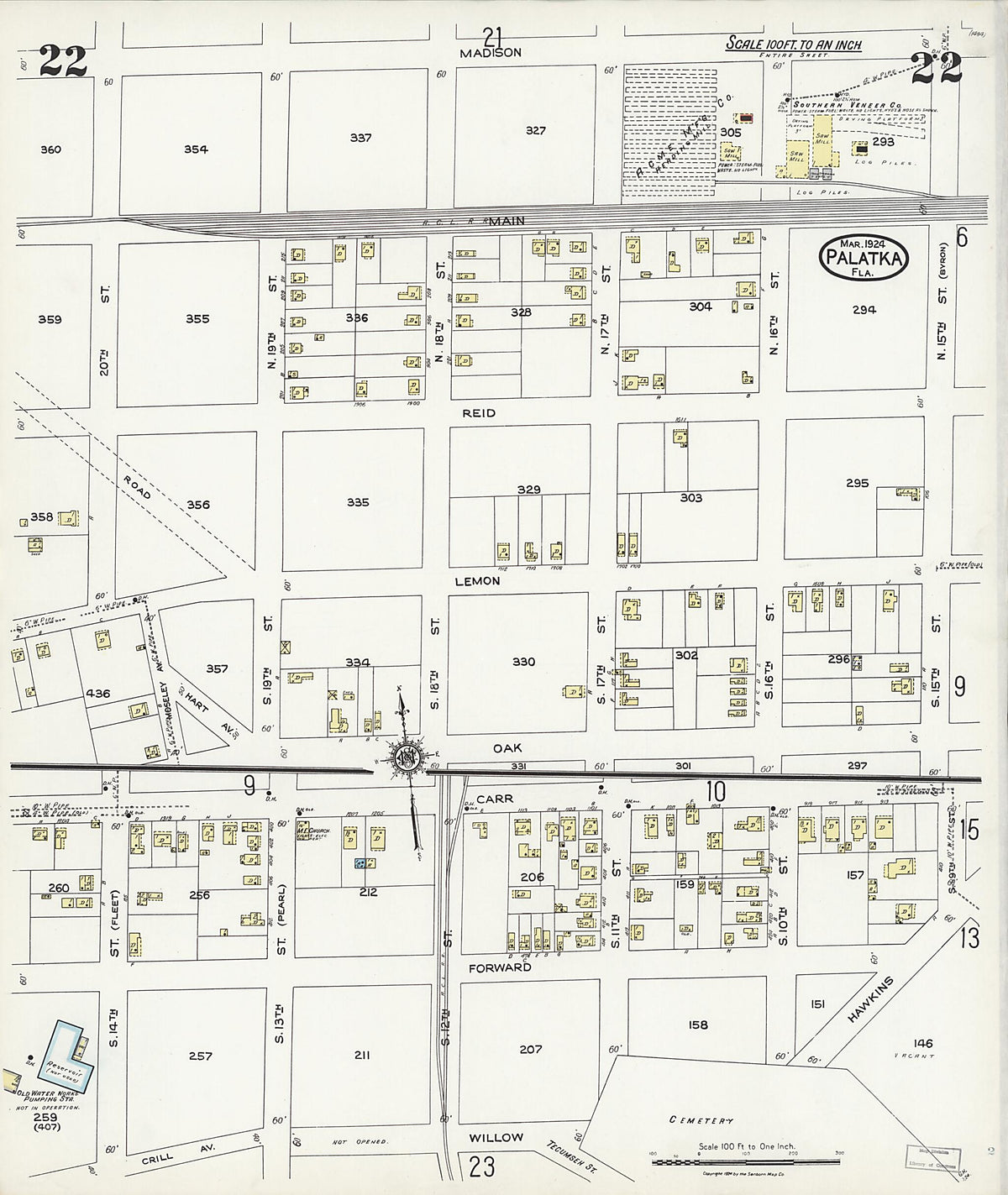 Palatka, Putnam County, Florida 1924 (Sheet 22 of 24) by Relic Map Company