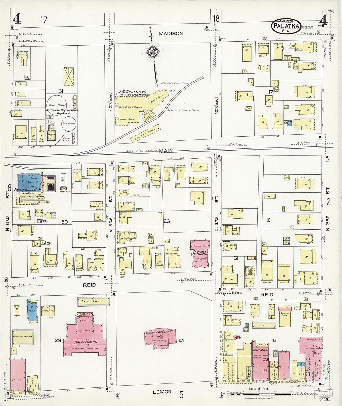 Palatka, Putnam County, Florida 1924 (Sheet 4 of 24) by Relic Map Company