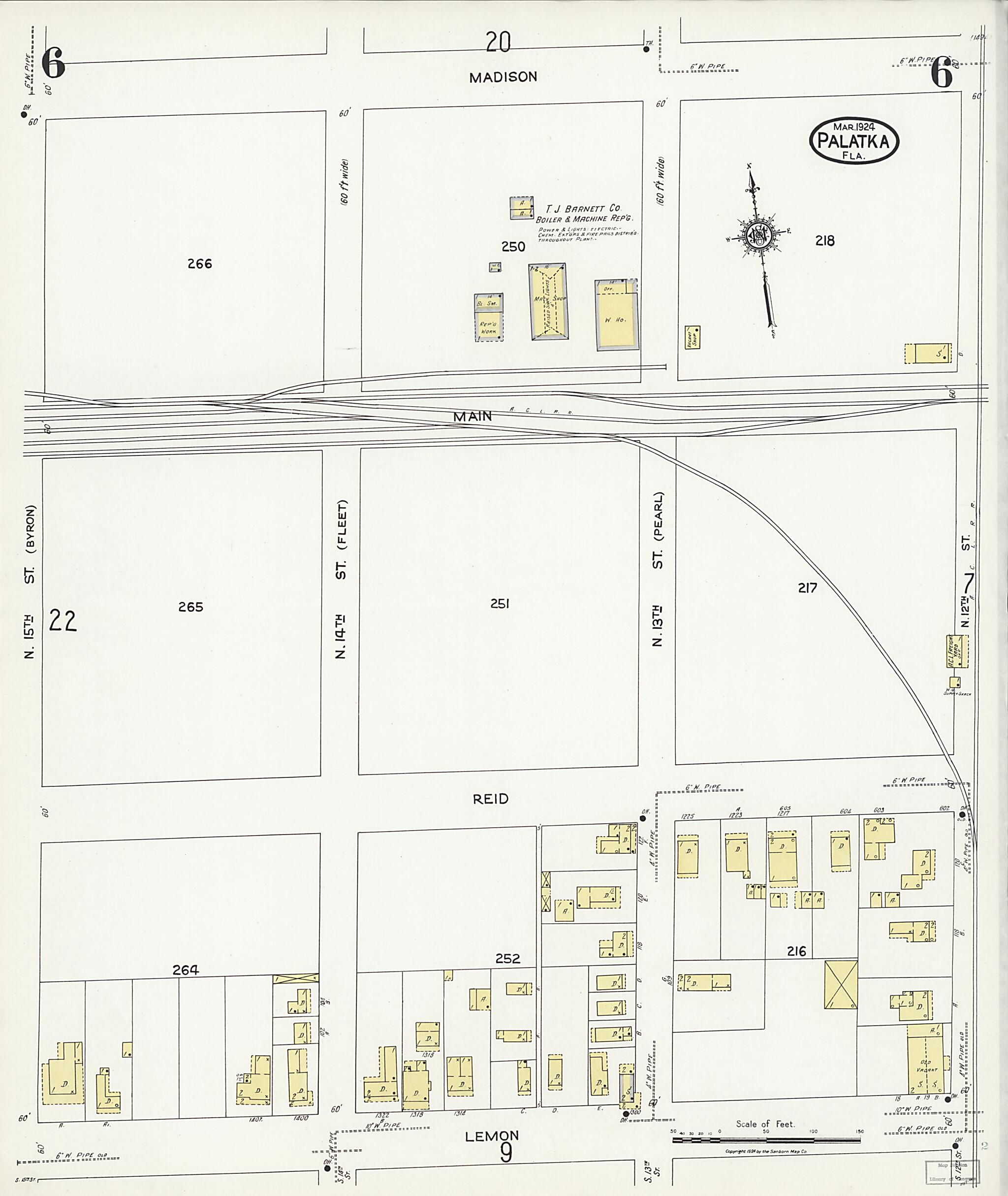 This old map of Palatka, Putnam County, Florida was created by Sanborn Map Company in 1924