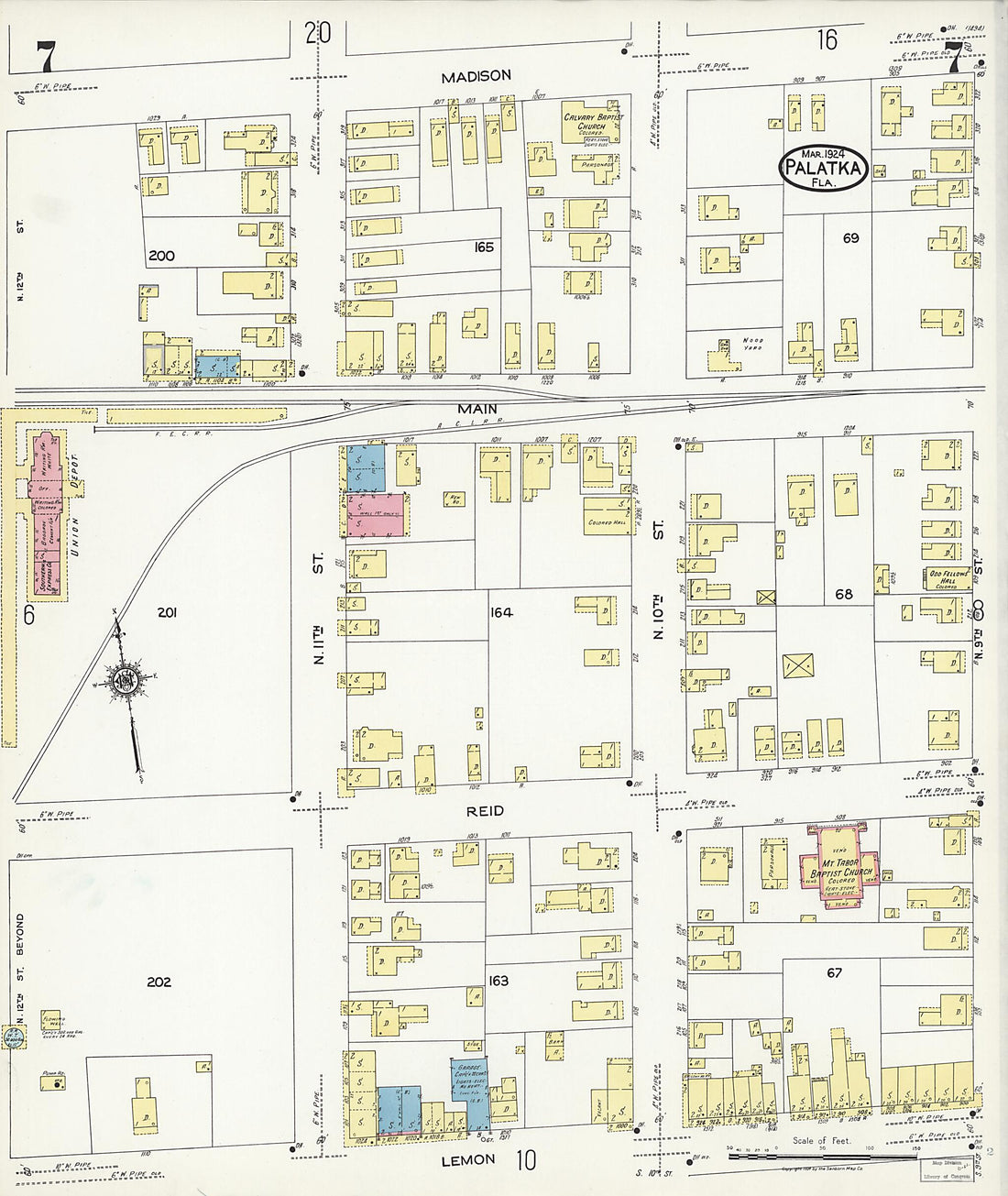 This old map of Palatka, Putnam County, Florida was created by Sanborn Map Company in 1924
