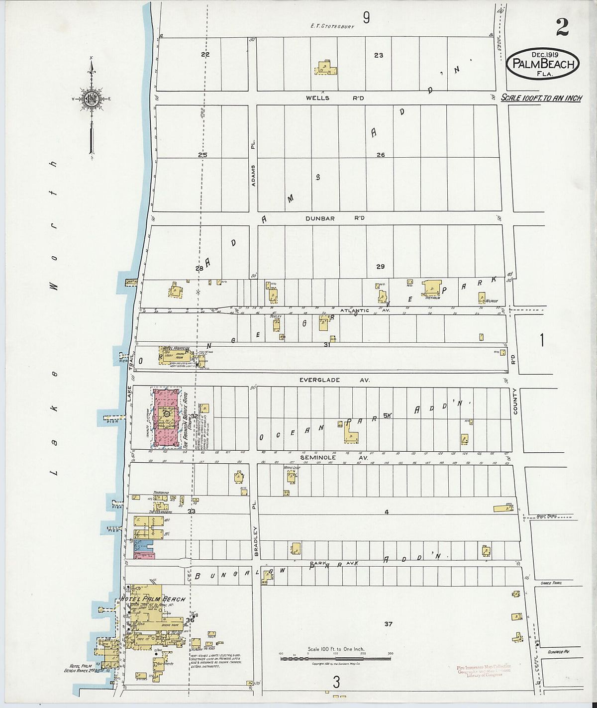 Palm Beach, Palm Beach County, Florida 1919 (Sheet 2) by Relic Map Company
