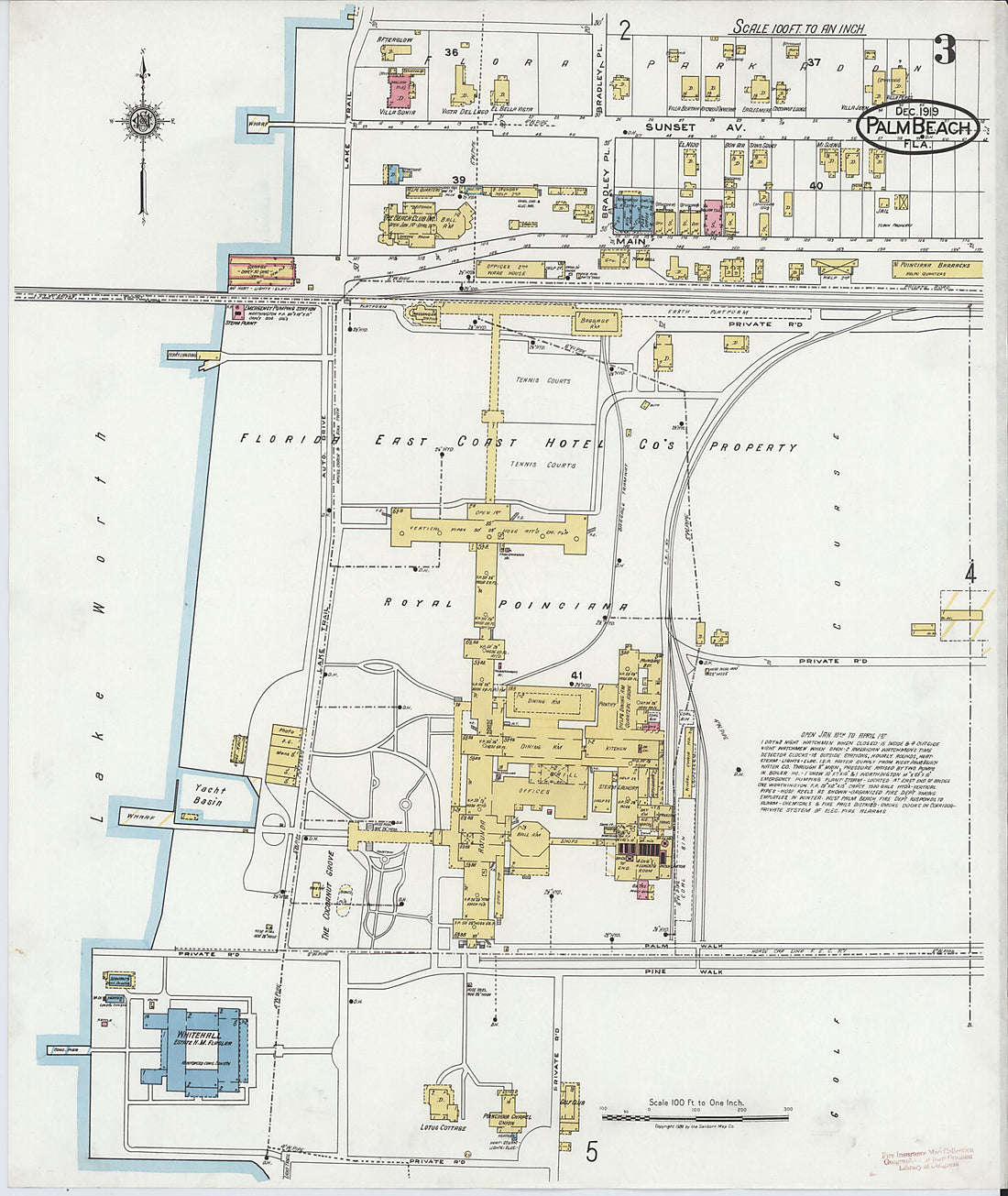 This old map of Palm Beach, Palm Beach County, Florida was created by Sanborn Map Company in 1919