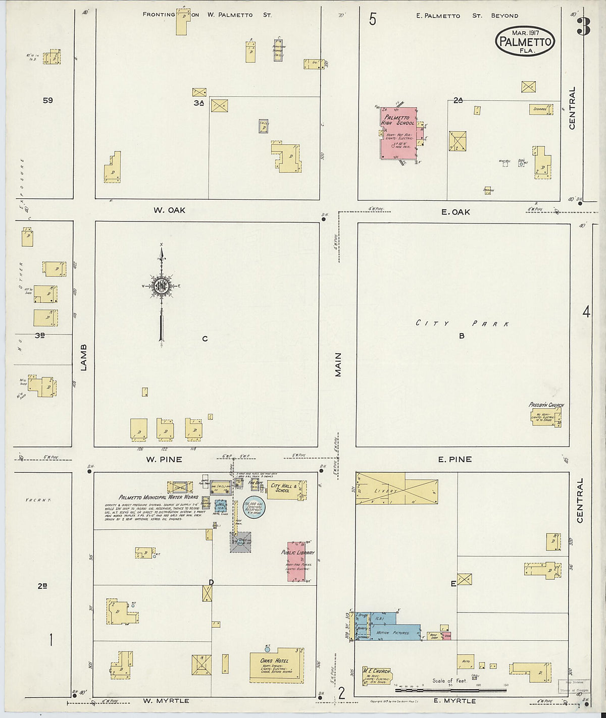 Palmetto, Manatee County, Florida 1917 (Sheet 3 of 5) by Relic Map Company