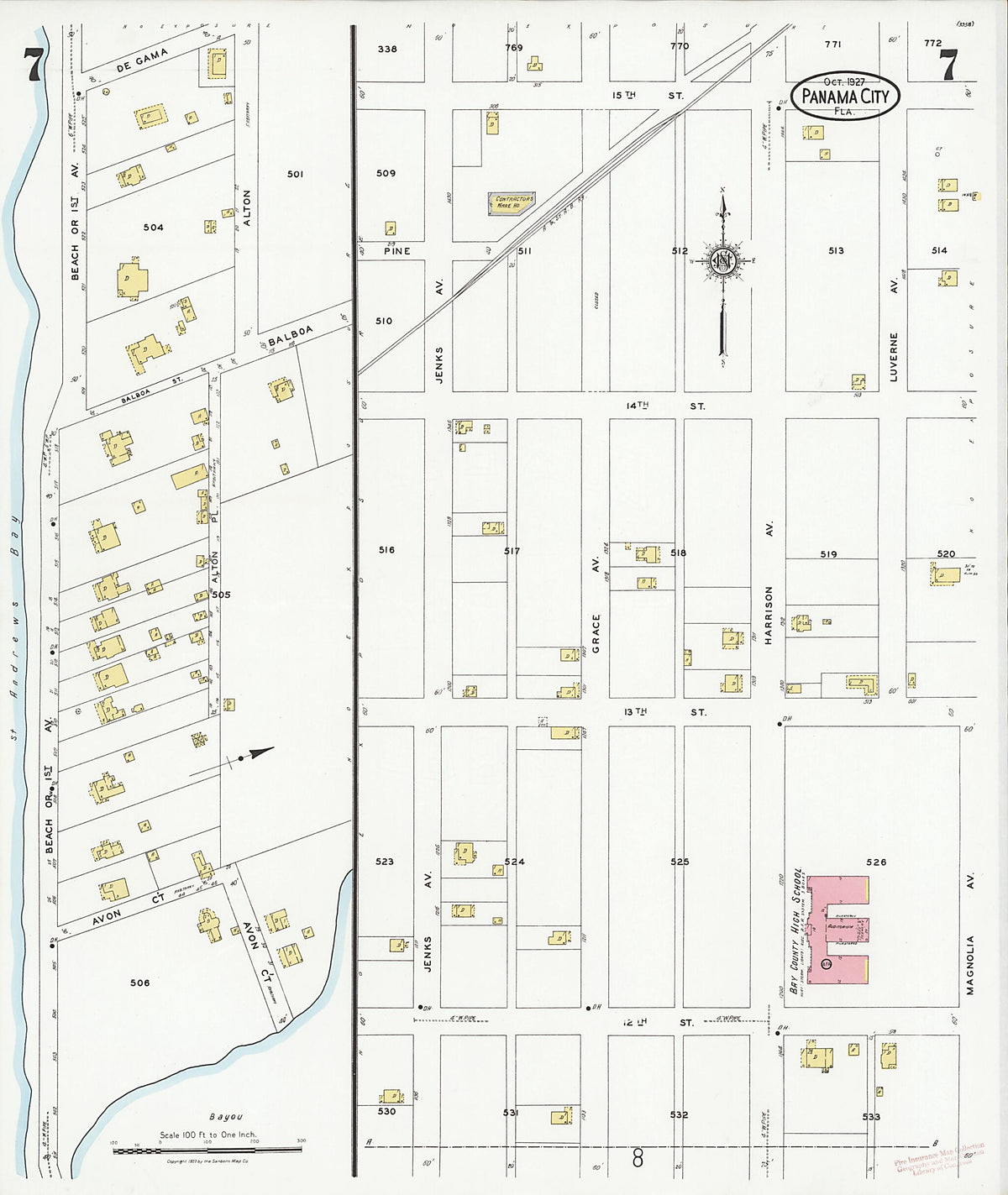Panama City, Bay County, Florida 1927 (Sheet 7 of 18) by Relic Map Company