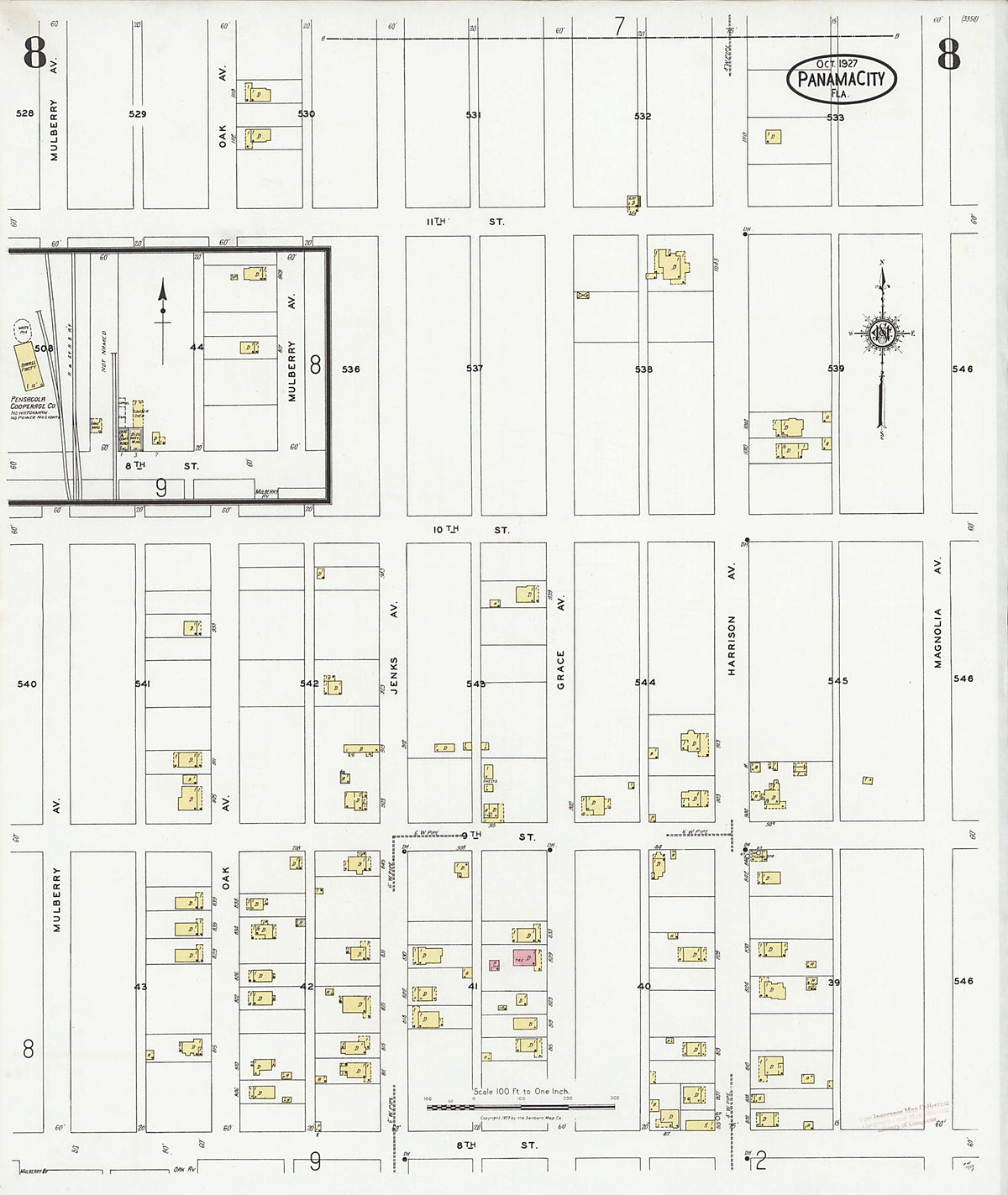Panama City, Bay County, Florida 1927 (Sheet 8 of 18) by Relic Map Company