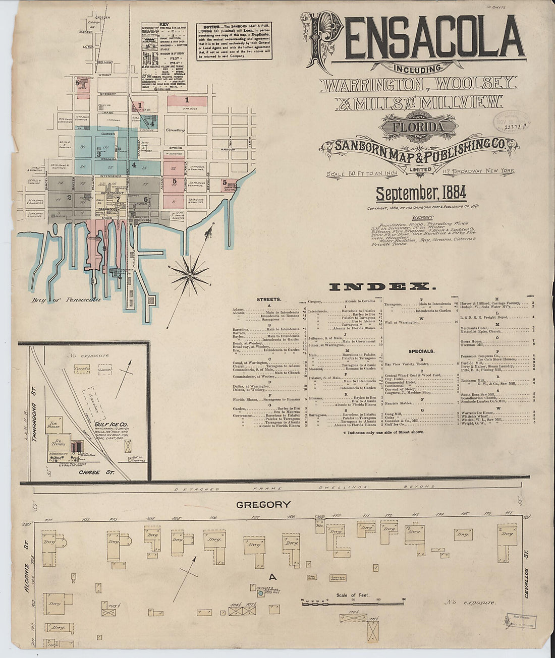 This old map of Woolsey, Escambia County, Florida was created by Sanborn Map Company in 1884